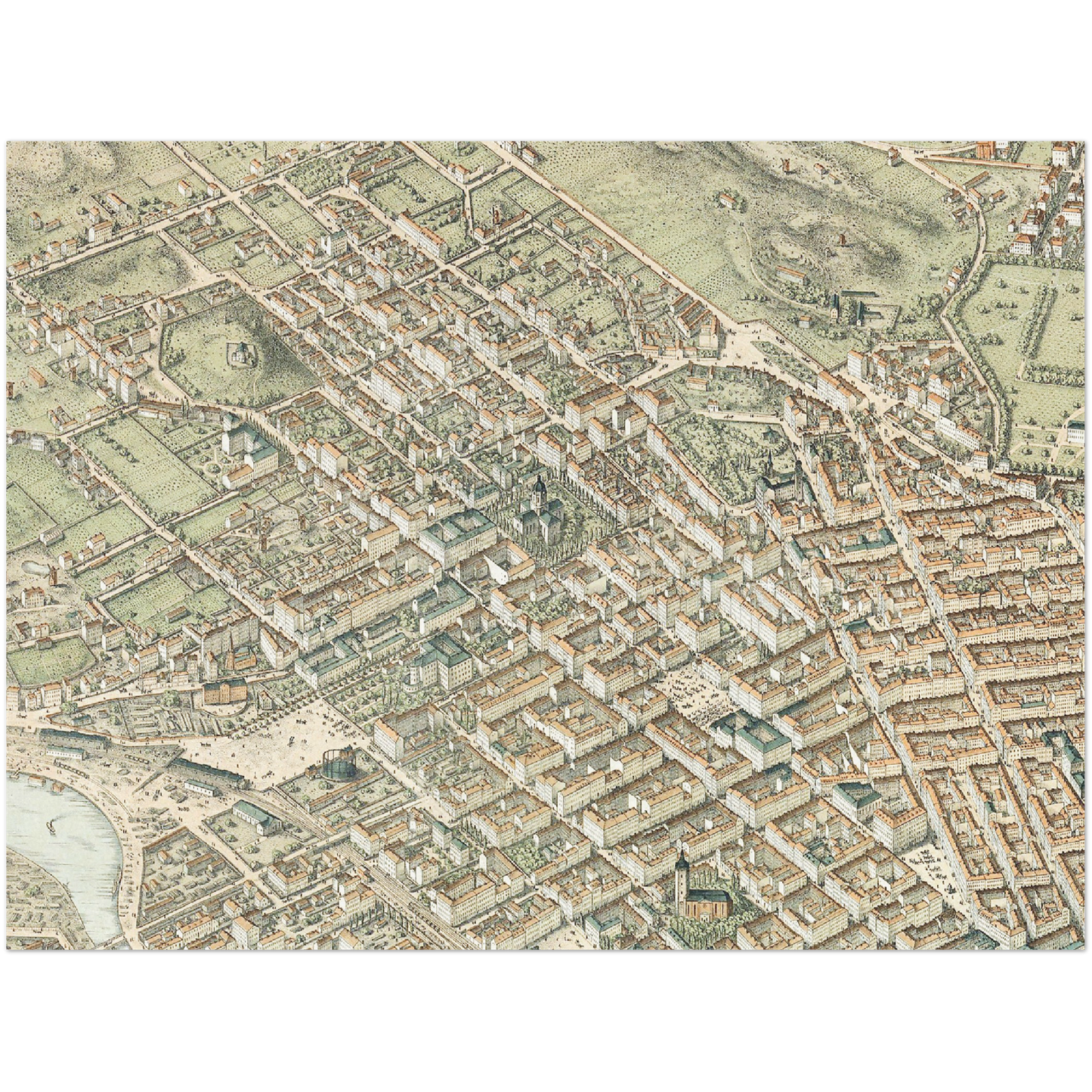 Stockholmspanorama 1870-tal, historisk stockholmskarta