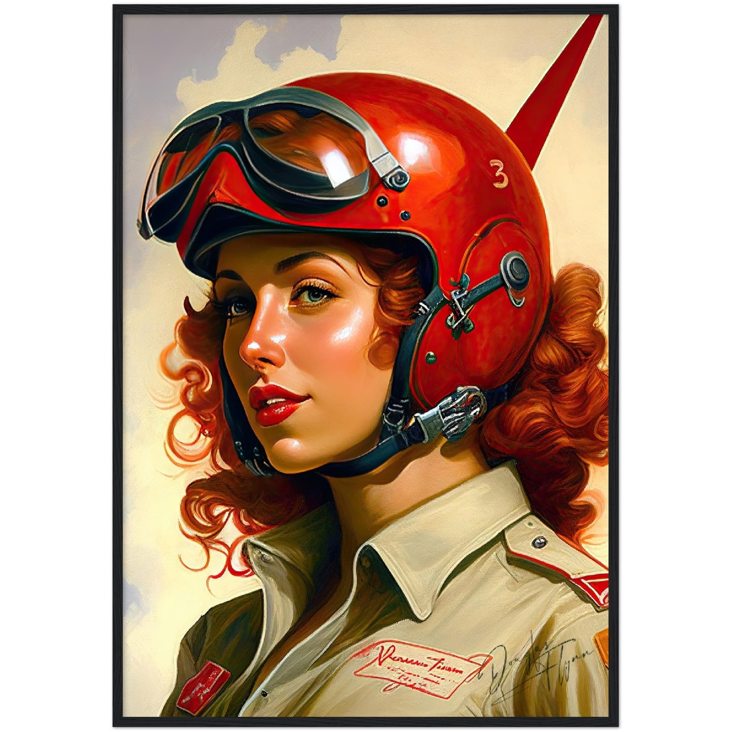 »Together soaring above the clouds« retro poster