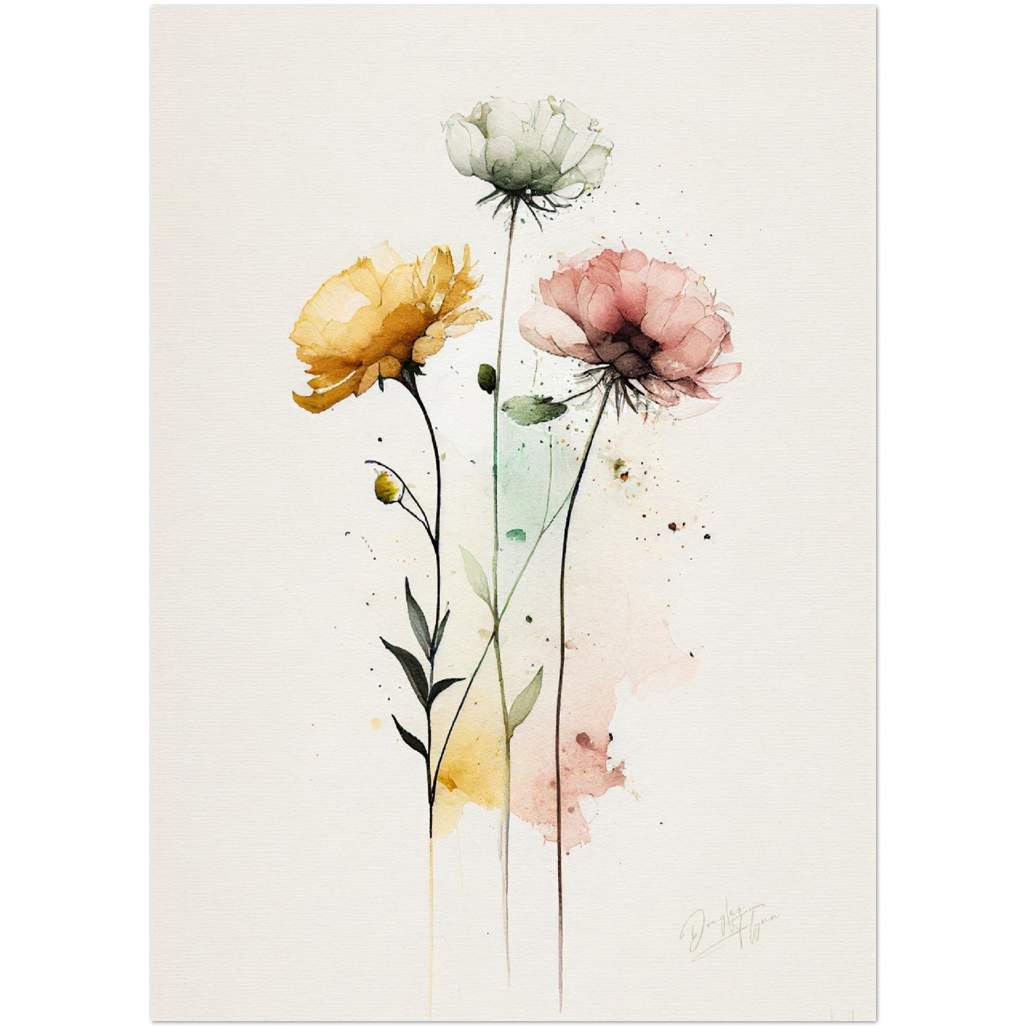 »Flower Reflections« retro poster
