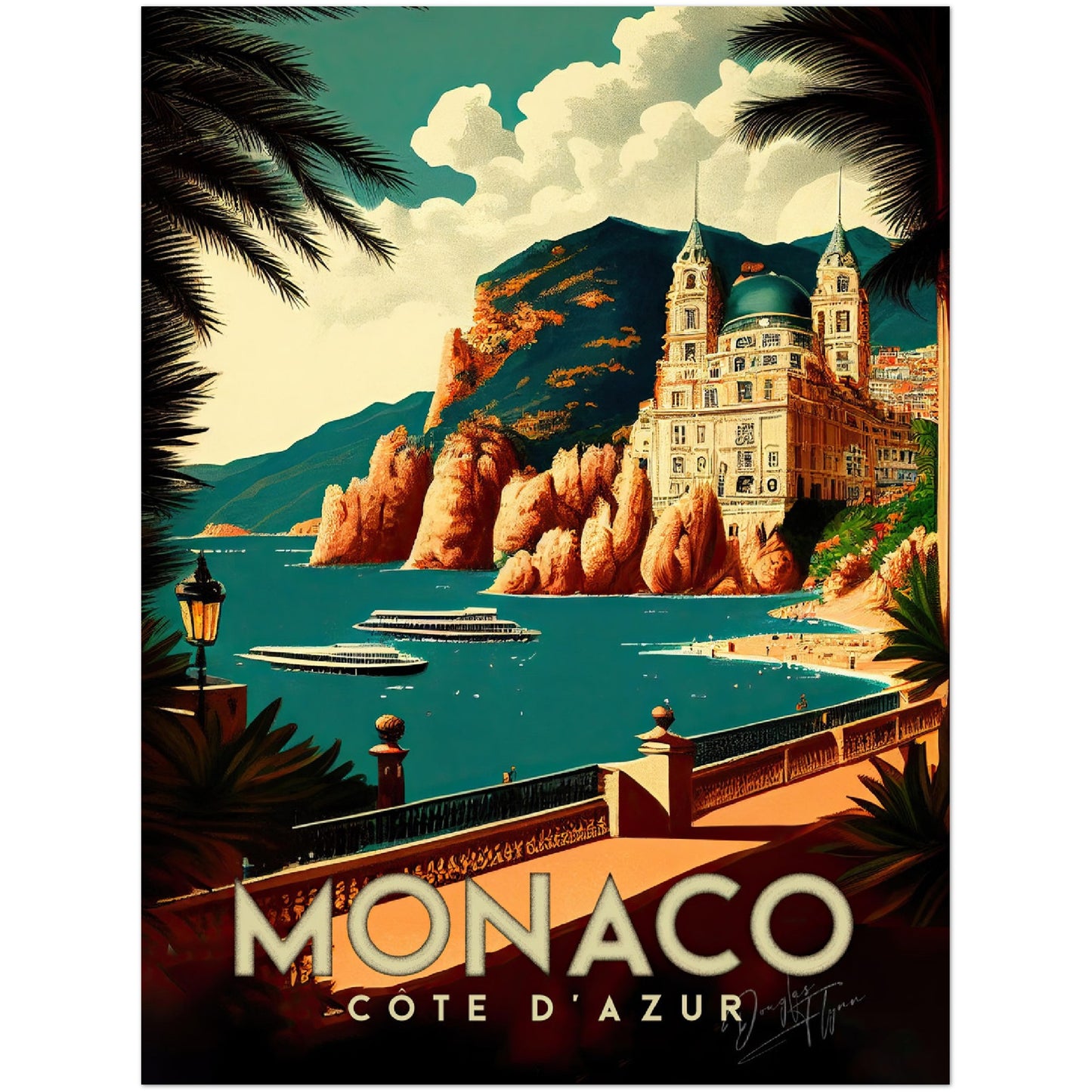 »Monaco, travel poster« retro poster