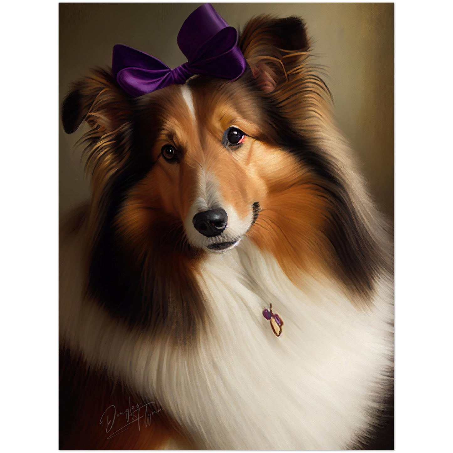 »Shetland Sheepdog med rosett«