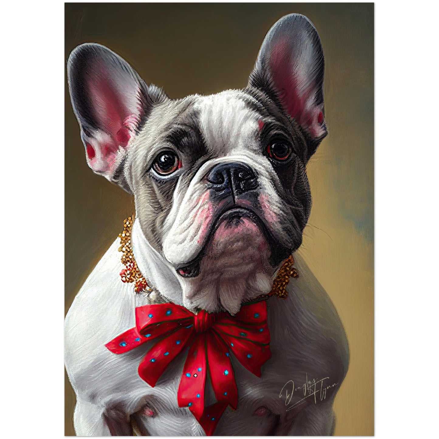 »French Bulldog med rosett«