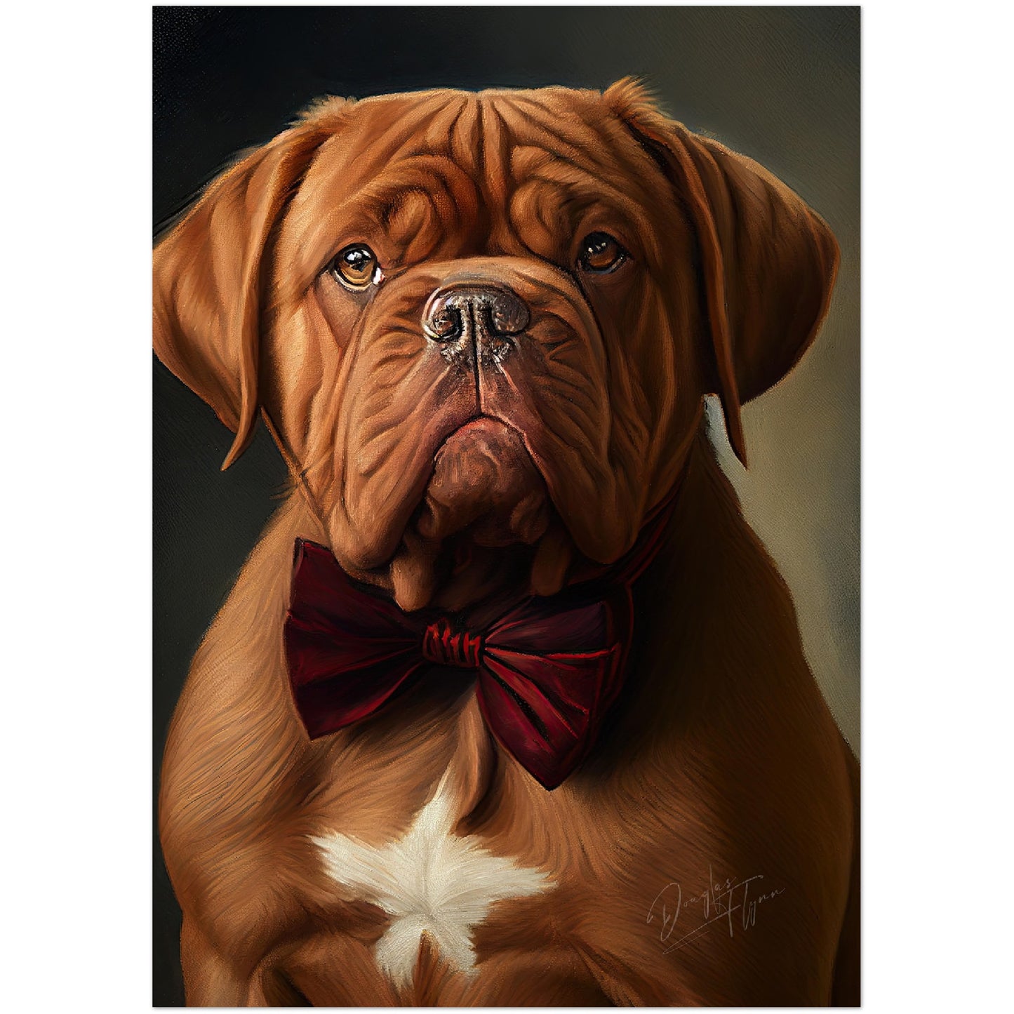 »Dogue de Bordeaux med rosett«
