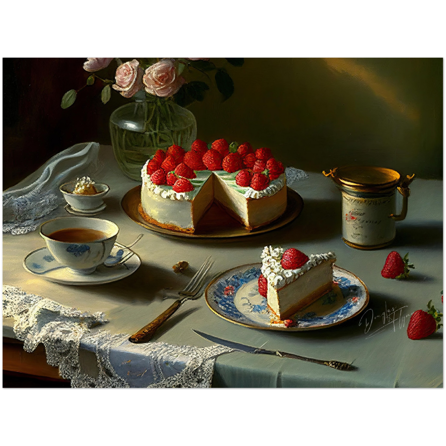 »Nostalgic memories at the dining table« retro poster