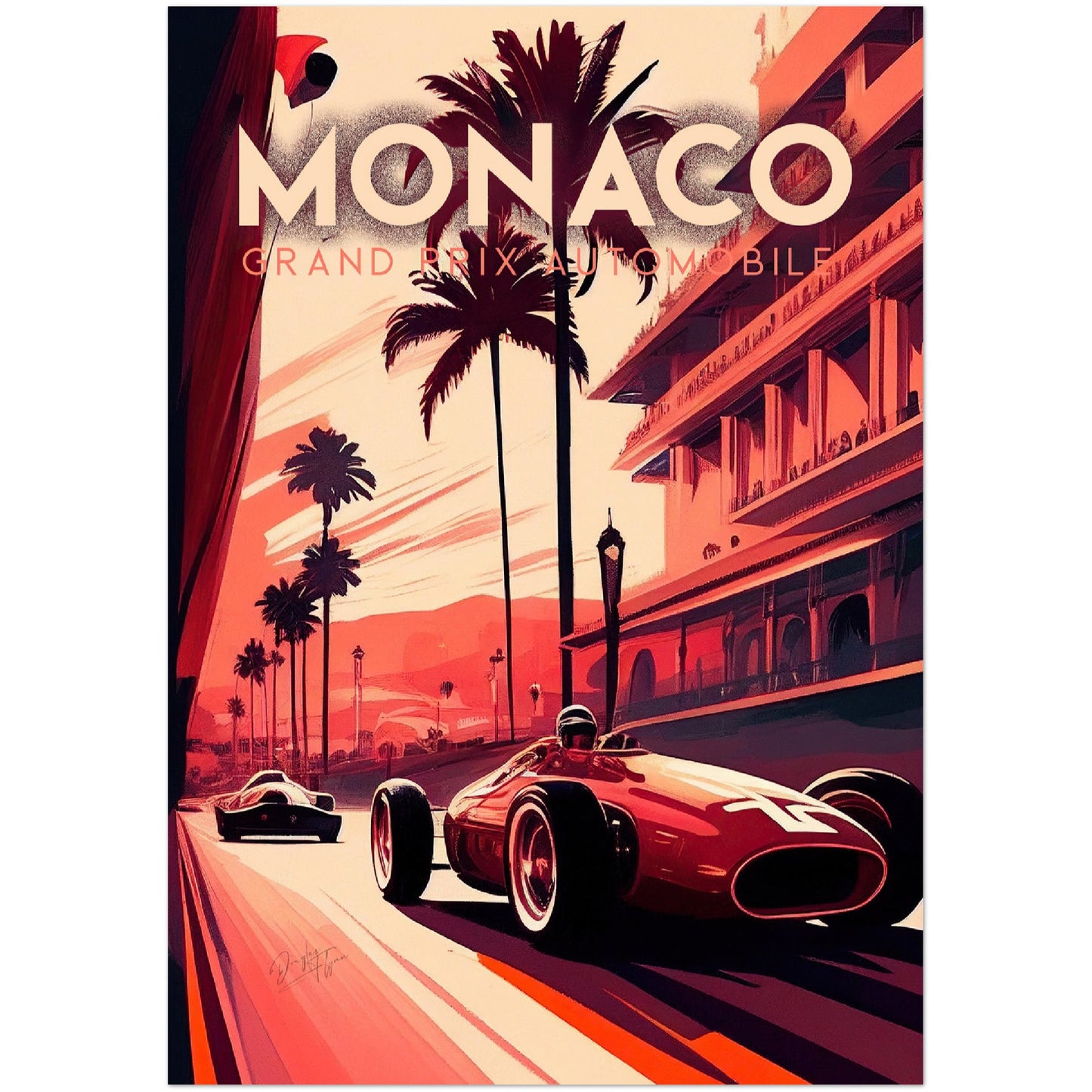 »Burning Rubber in the Past« retro poster