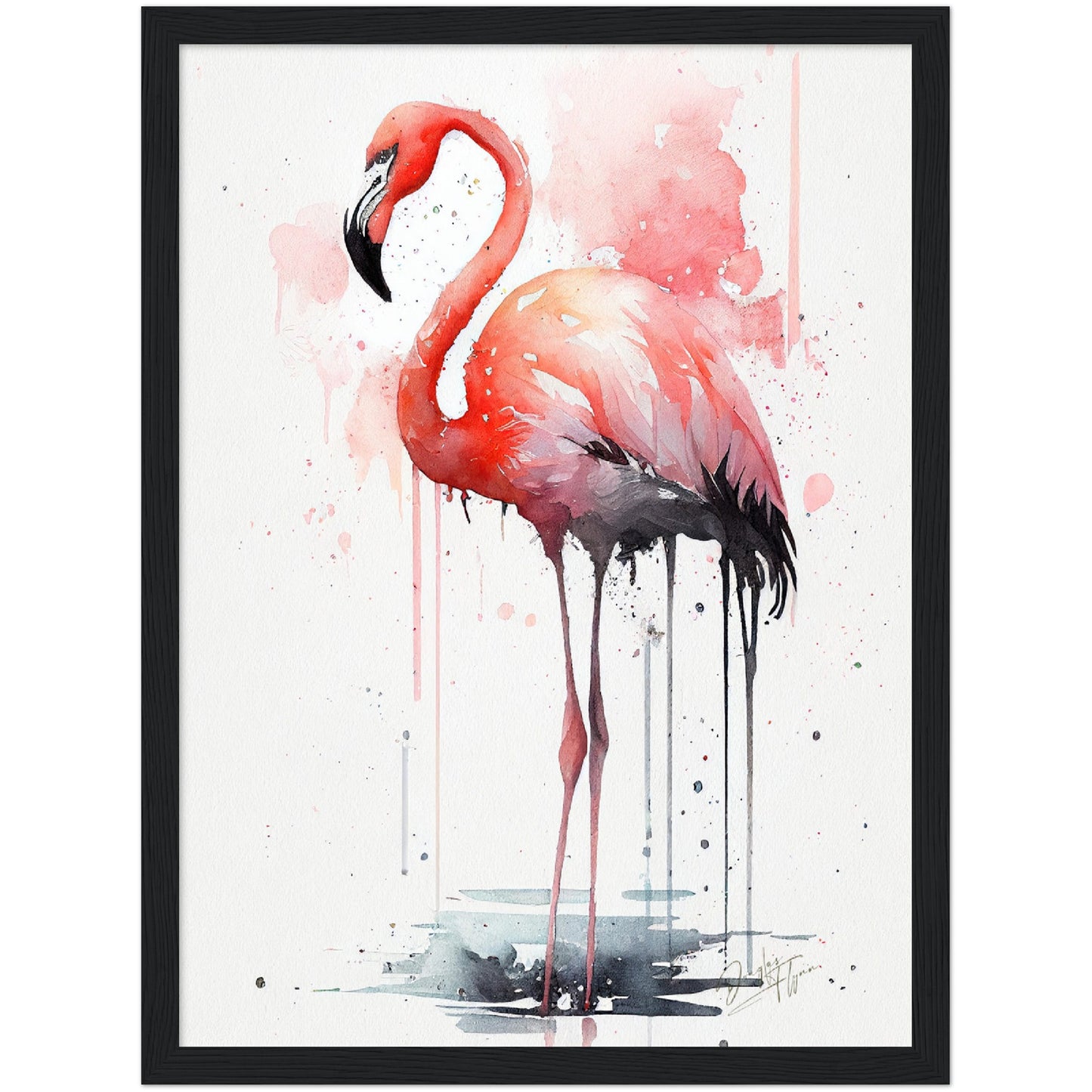 »Vibrant Flamingo Dreams« retro poster