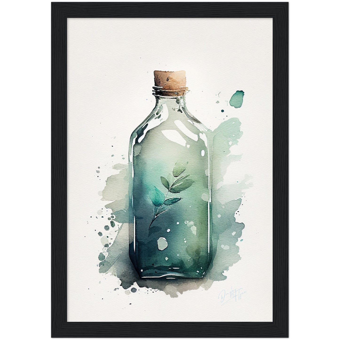 »Lone Bottle Reflections« retro poster