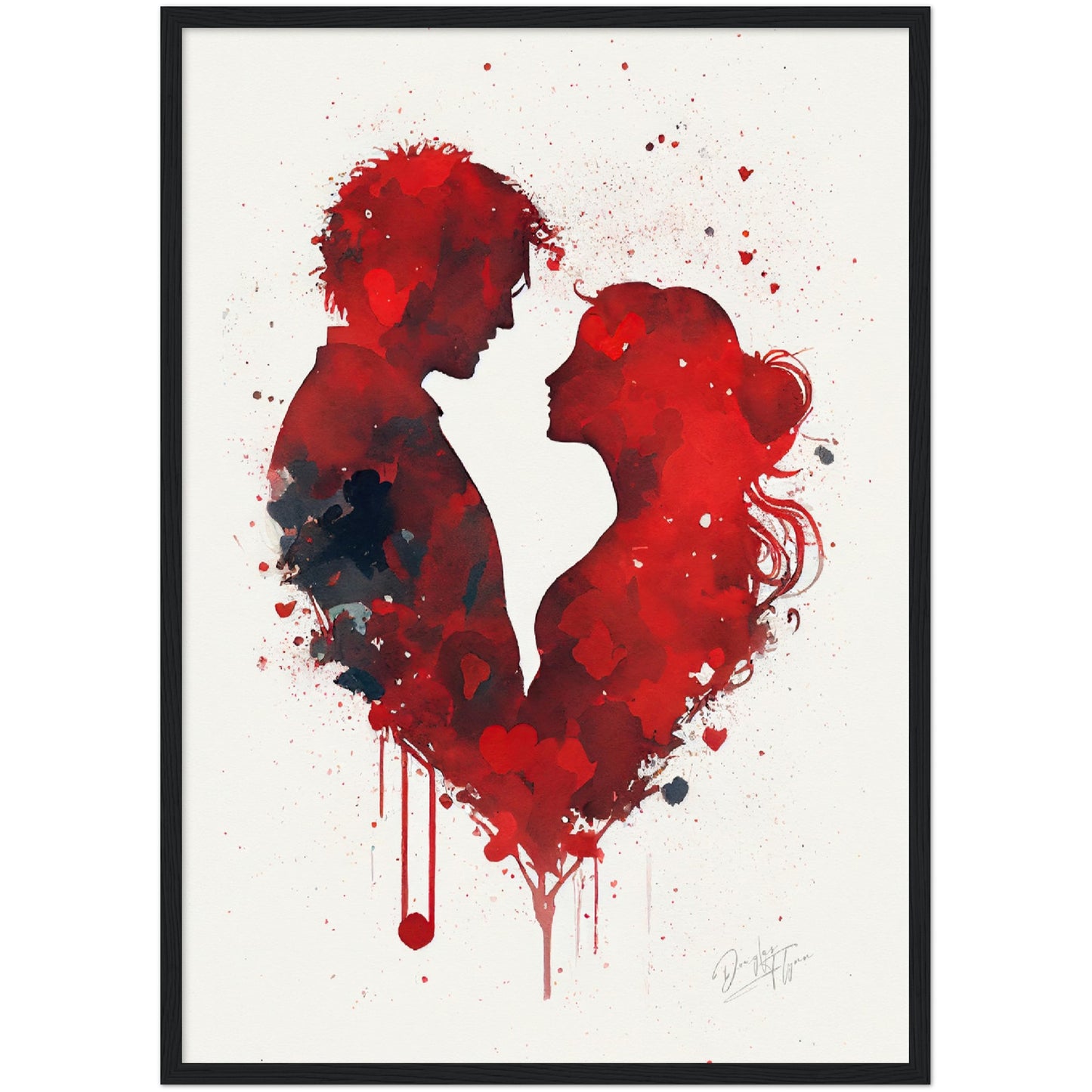 »Love Whispers of Watercolor« retro poster