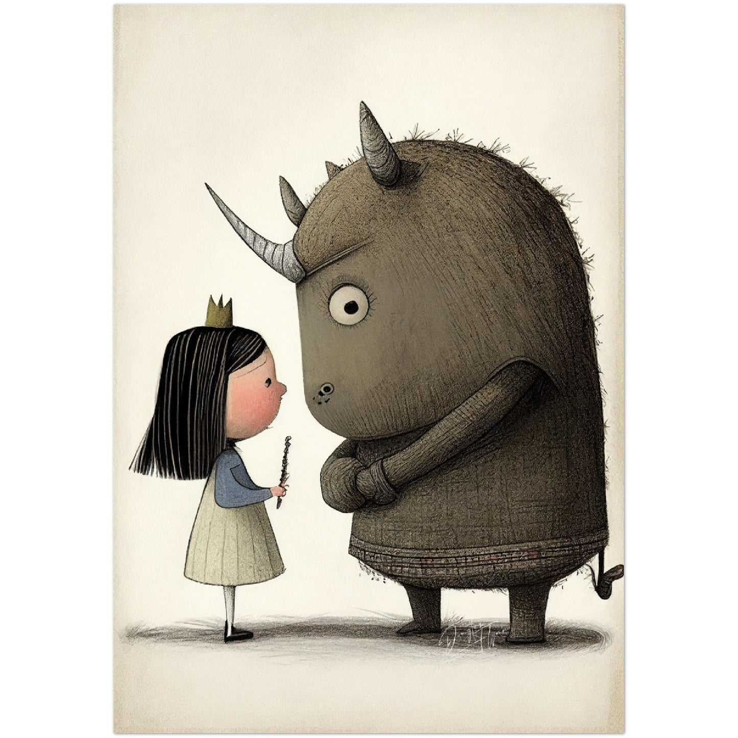 »Obstinate Goblin And The Princess« retro poster