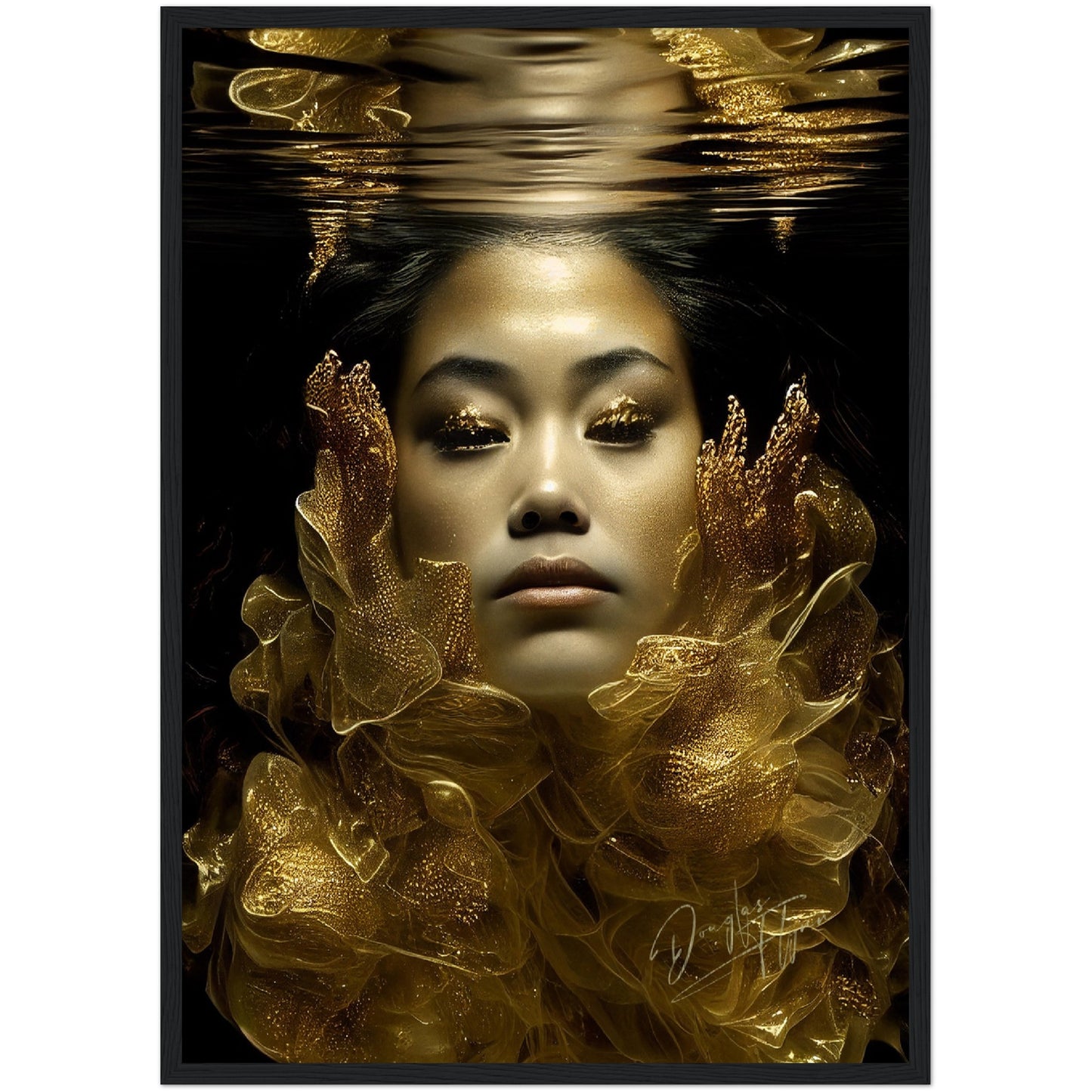 »Golden Mermaid Glamour« retro poster