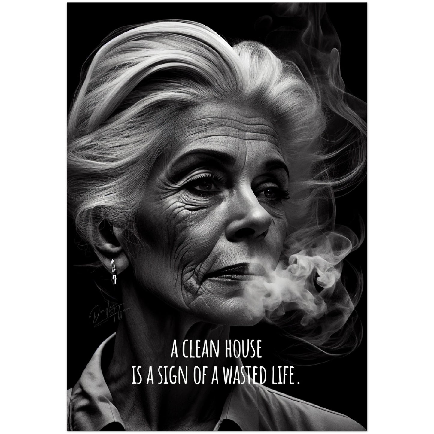 »A clean House Is A Sign« retro poster