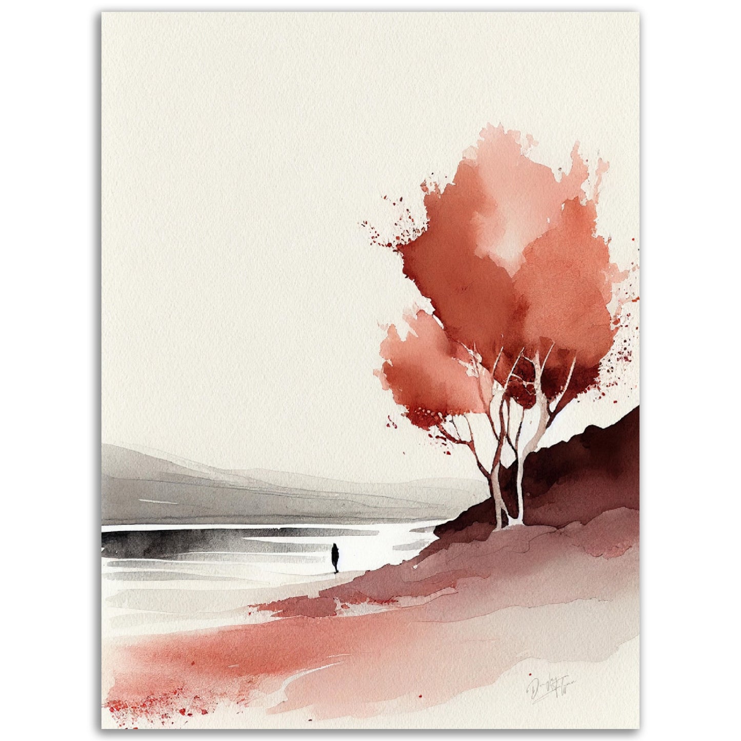 »My Dreamy Landscapes and Shades of Red« retro poster