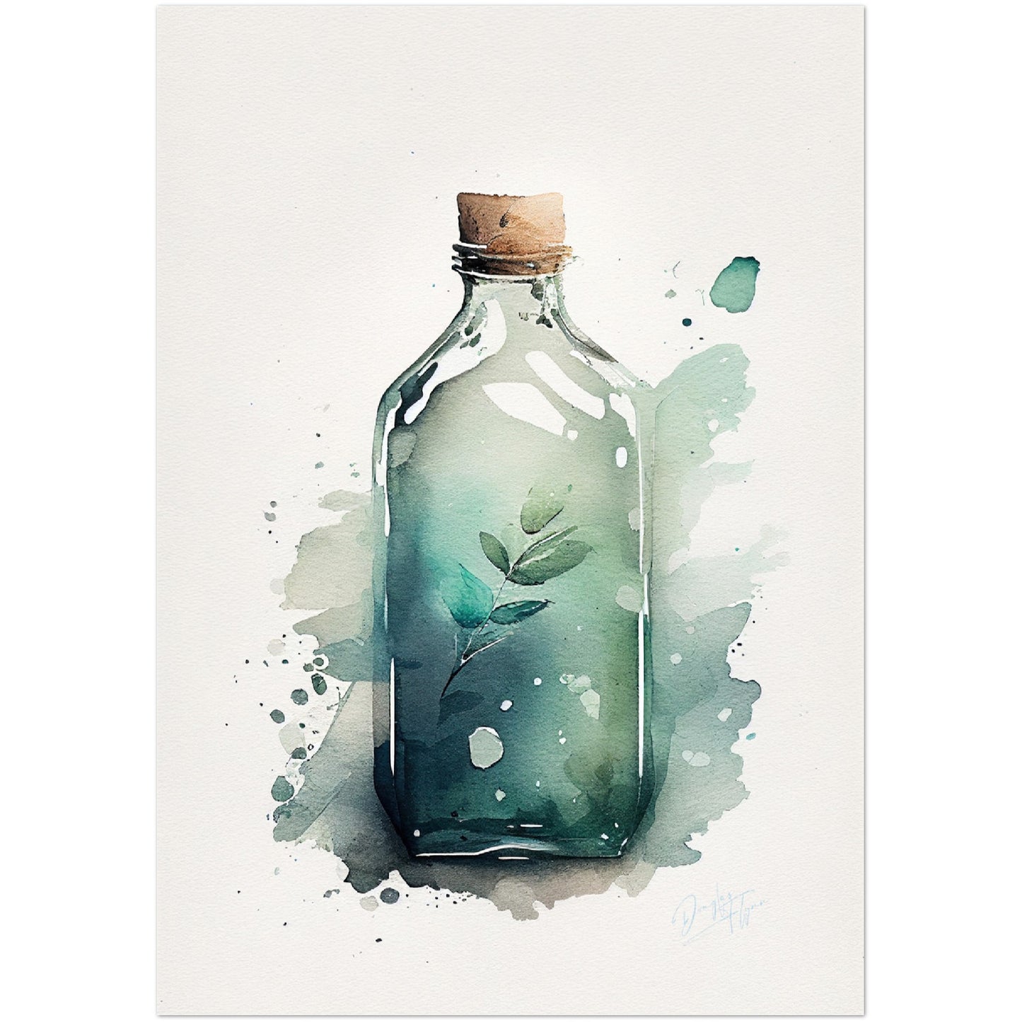 »Lone Bottle Reflections« retro poster