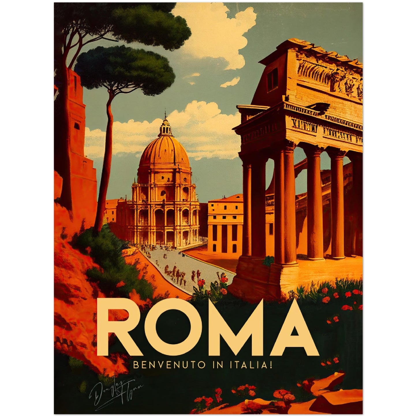 »Rome, travel poster no 2« retro poster