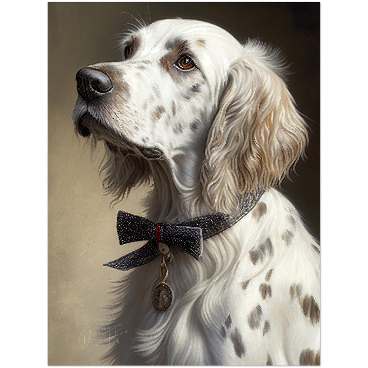 »English Setter med rosett«