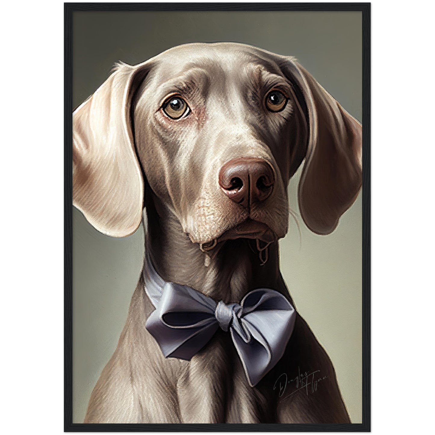 »Weimaraner med rosett«