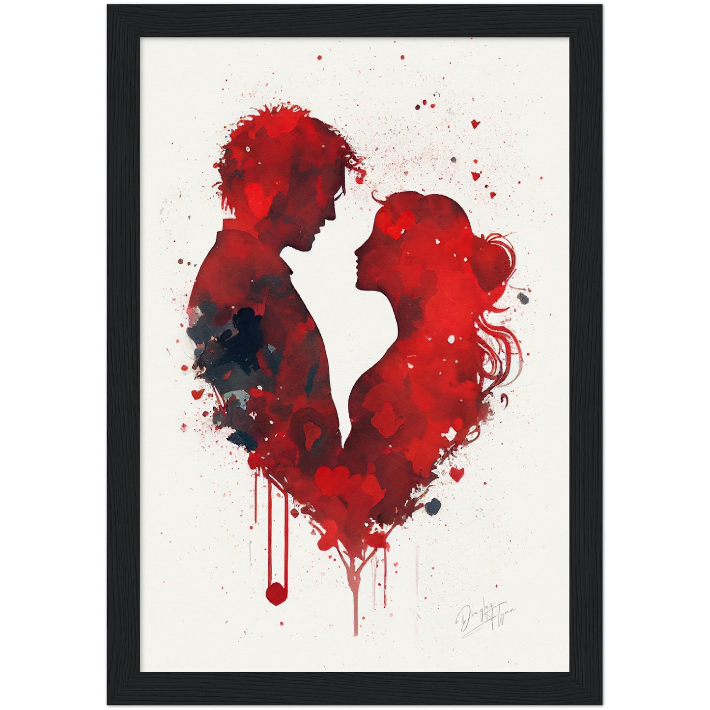 »Love Whispers of Watercolor« retro poster