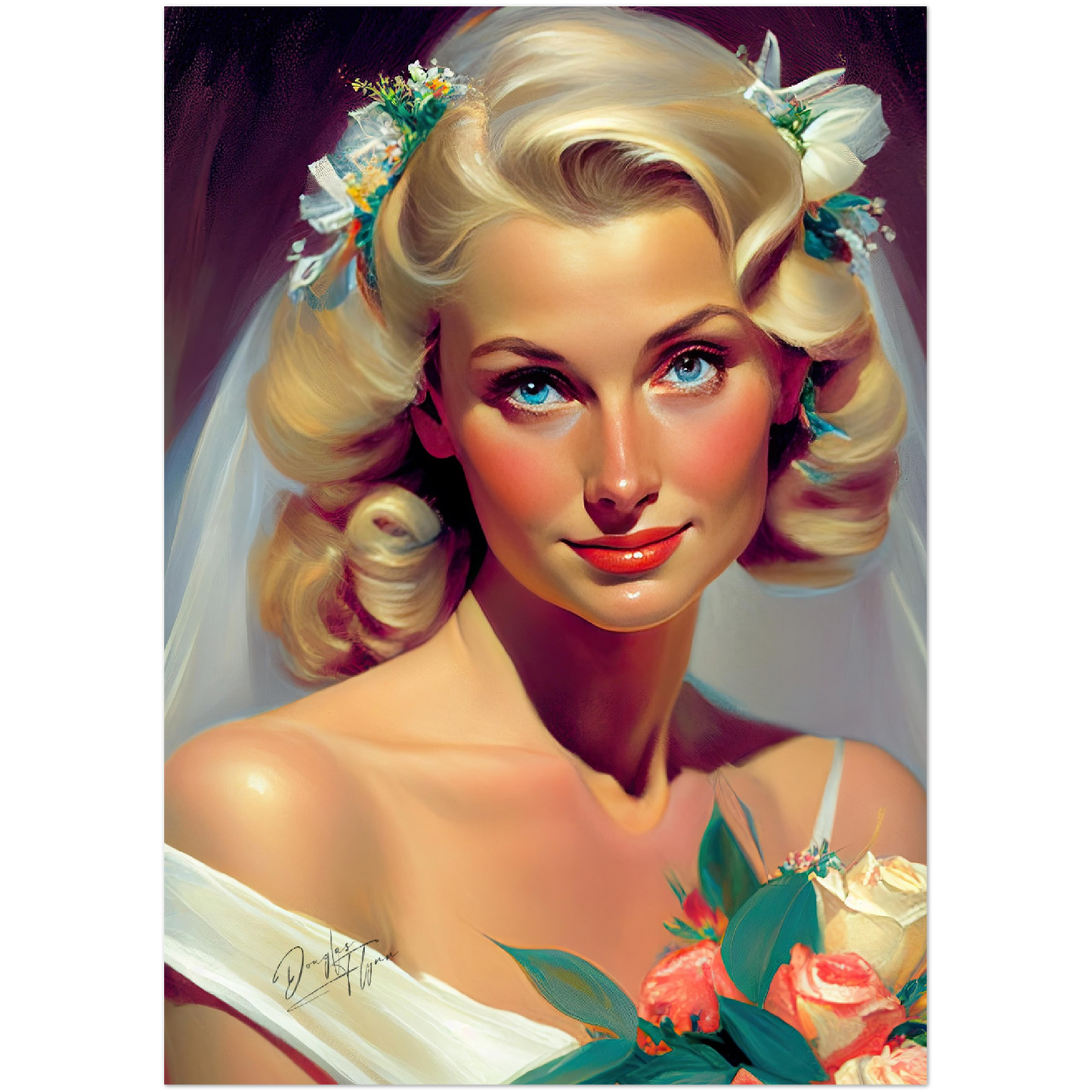 »Elegant Wedding Glamour« retro poster