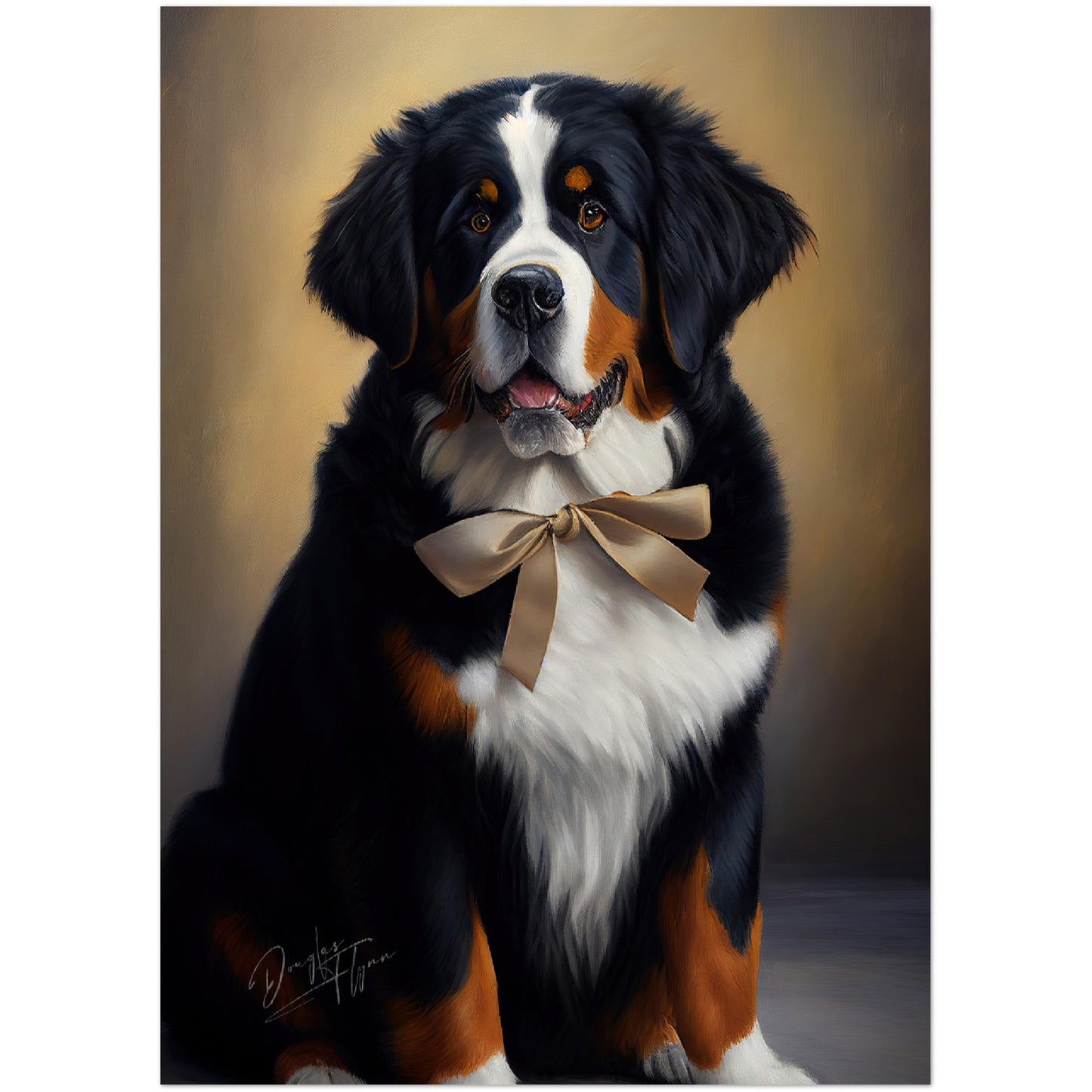»Berner sennenhund med rosett«