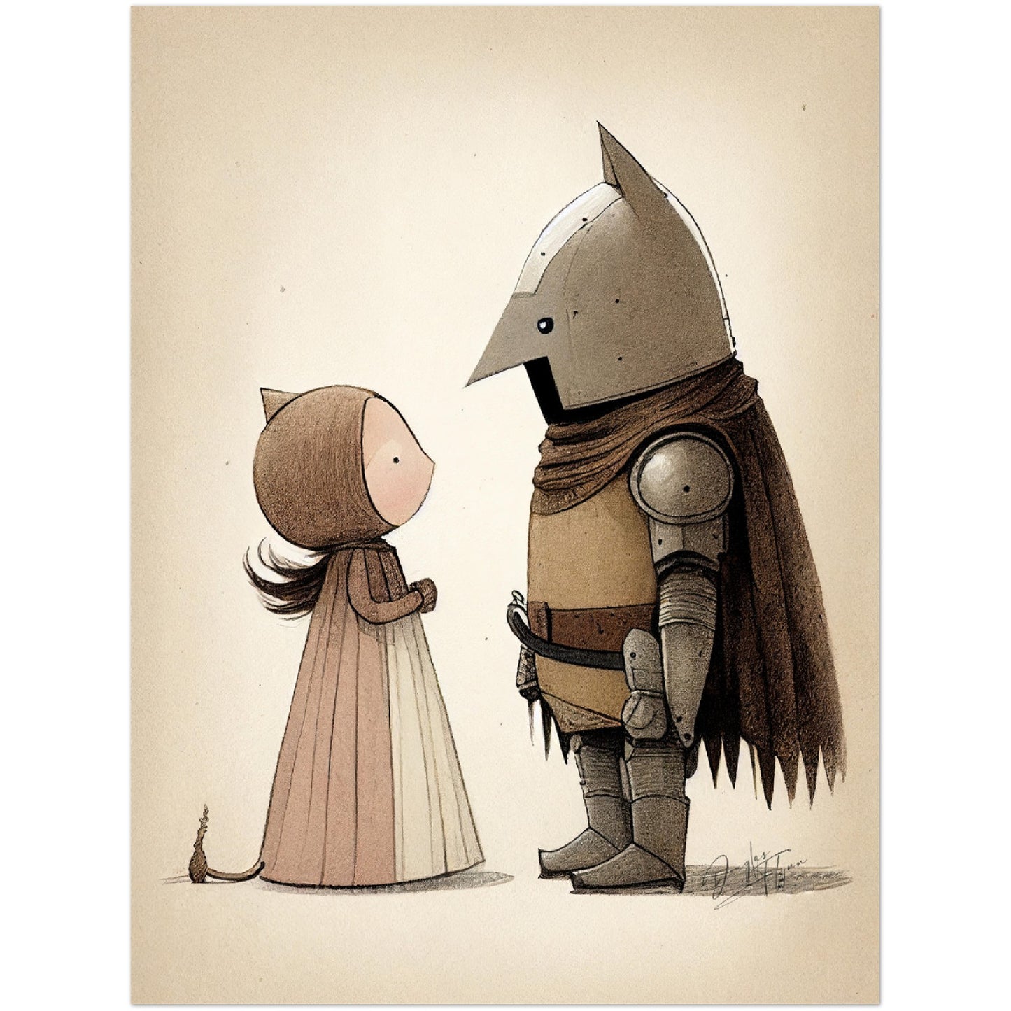 »Sullen Squire And The Princess« retro poster