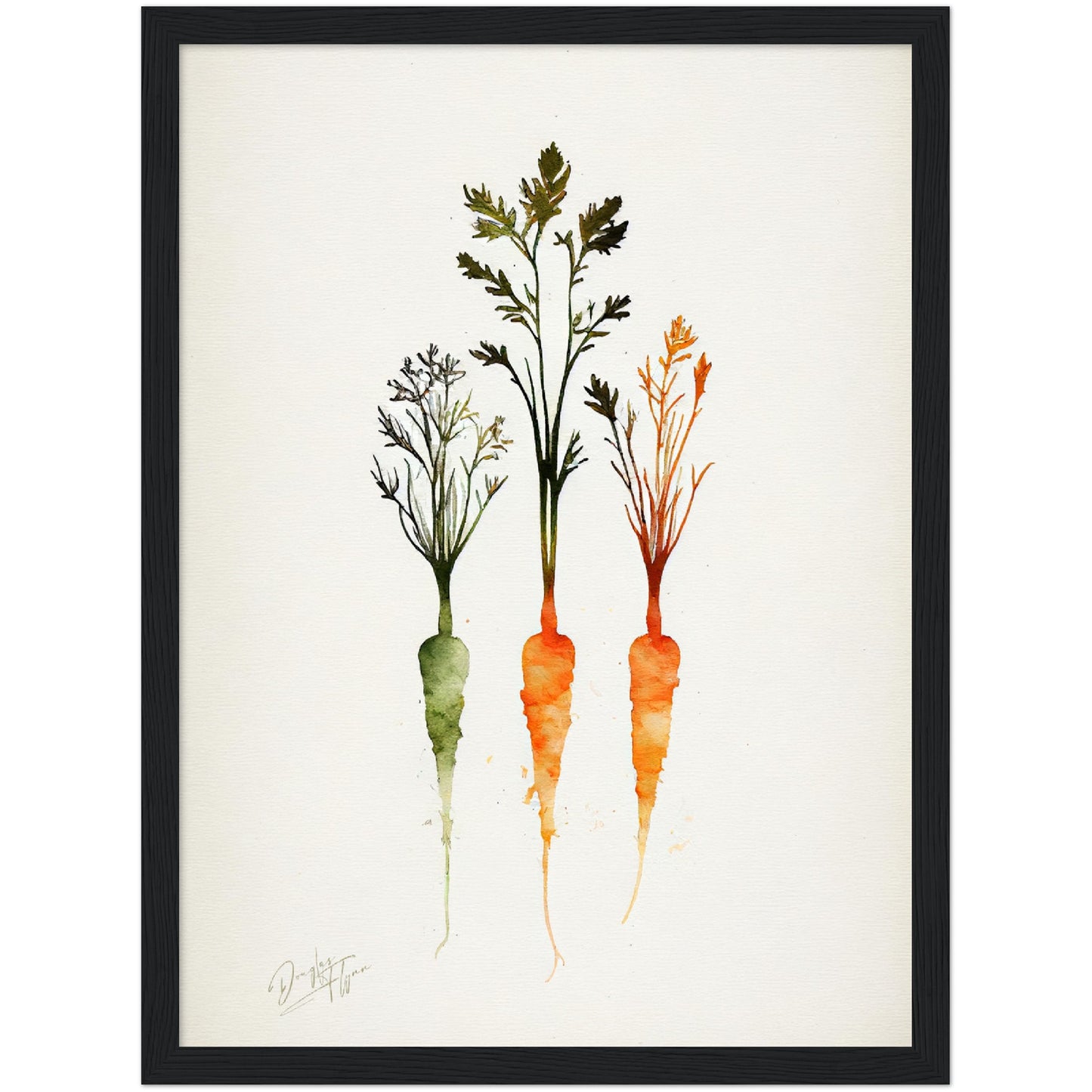 »Carrot Watercolor Wonders« retro poster