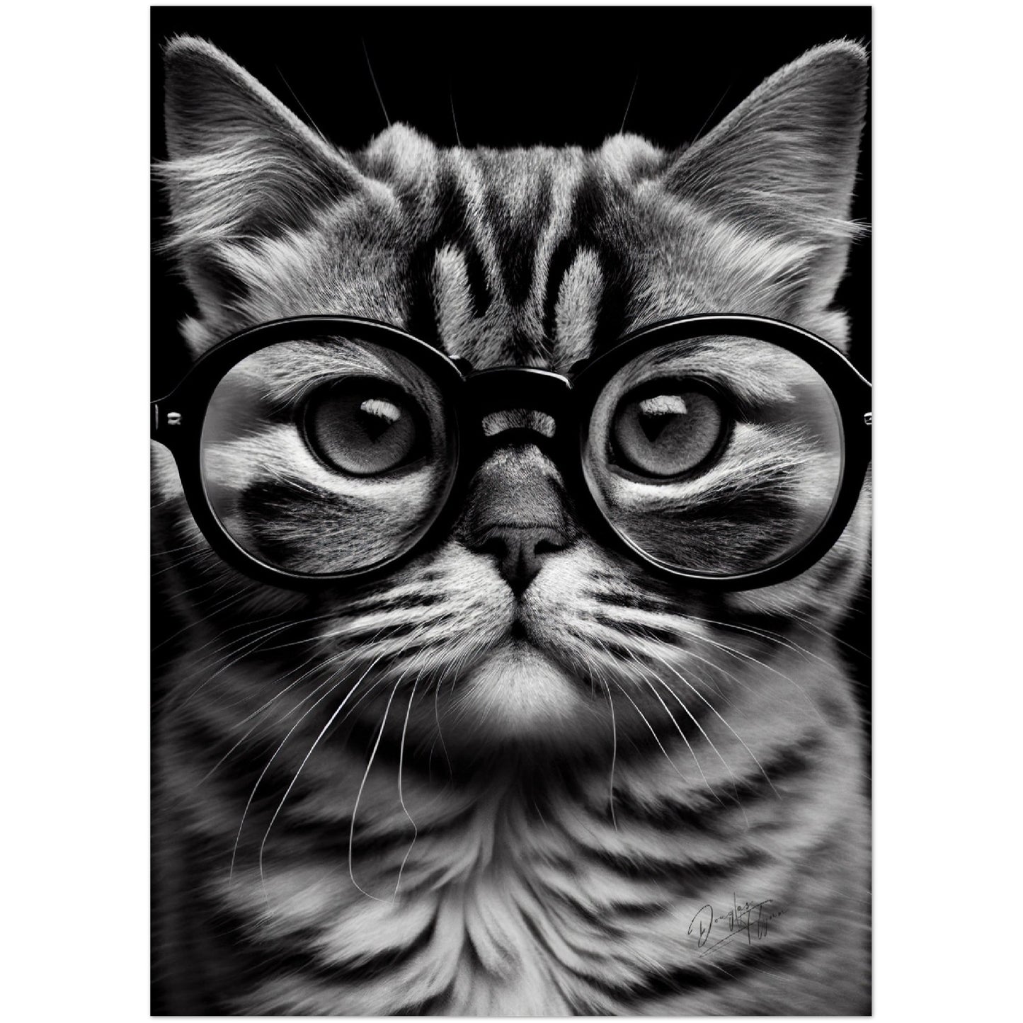 »Purrfect Thinker« retro poster