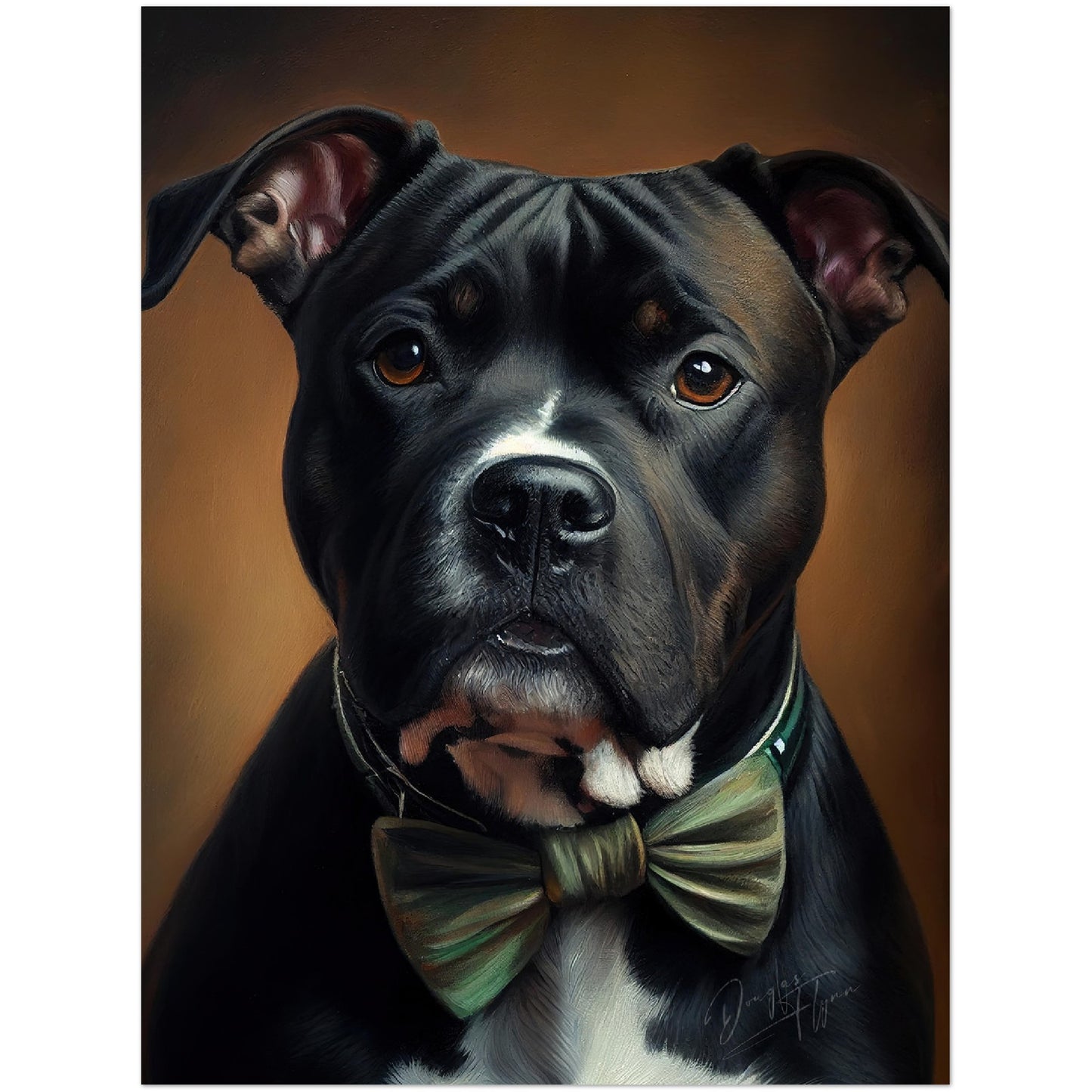 »Staffordshire Bull Terrier med rosett«