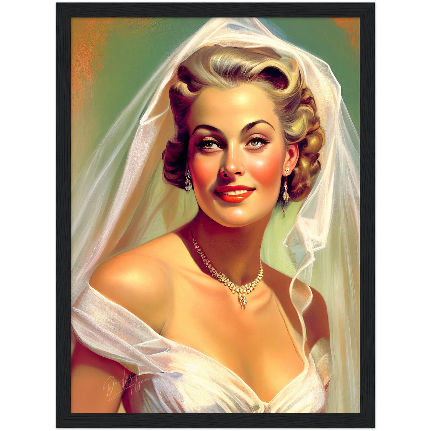 »Lace wedding dreams« retro poster