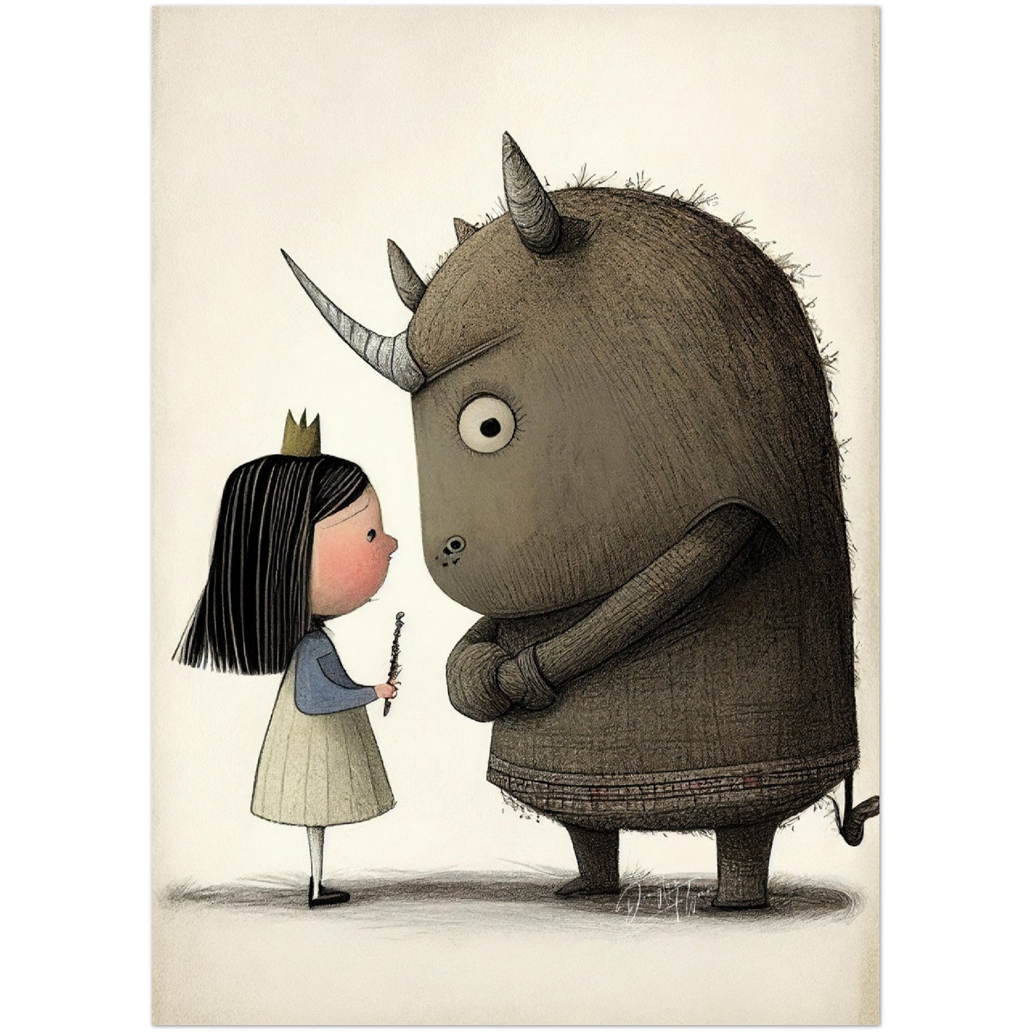 »Obstinate Goblin And The Princess« retro poster