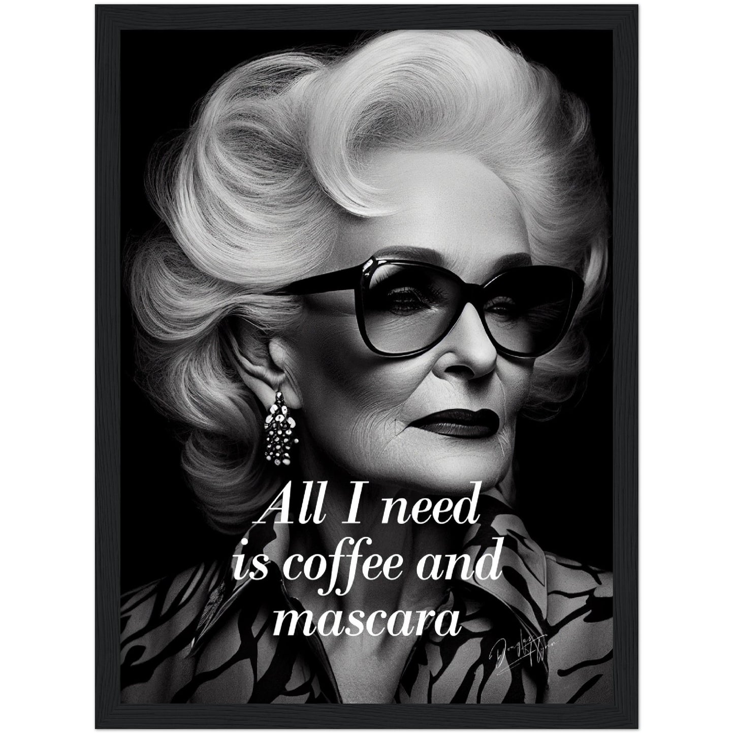»All I Need Is Coofee And Mascara« retro poster