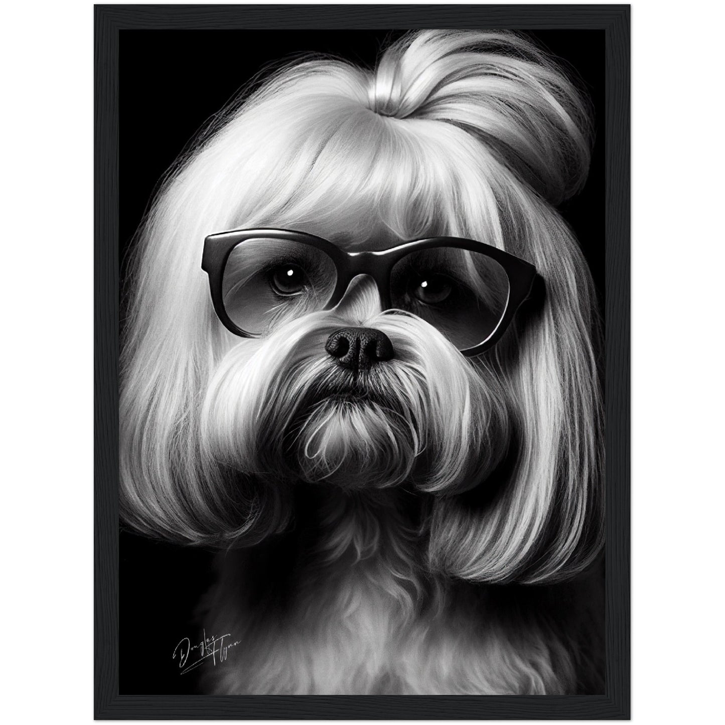 »Insightful Lhasa Apso« retro poster