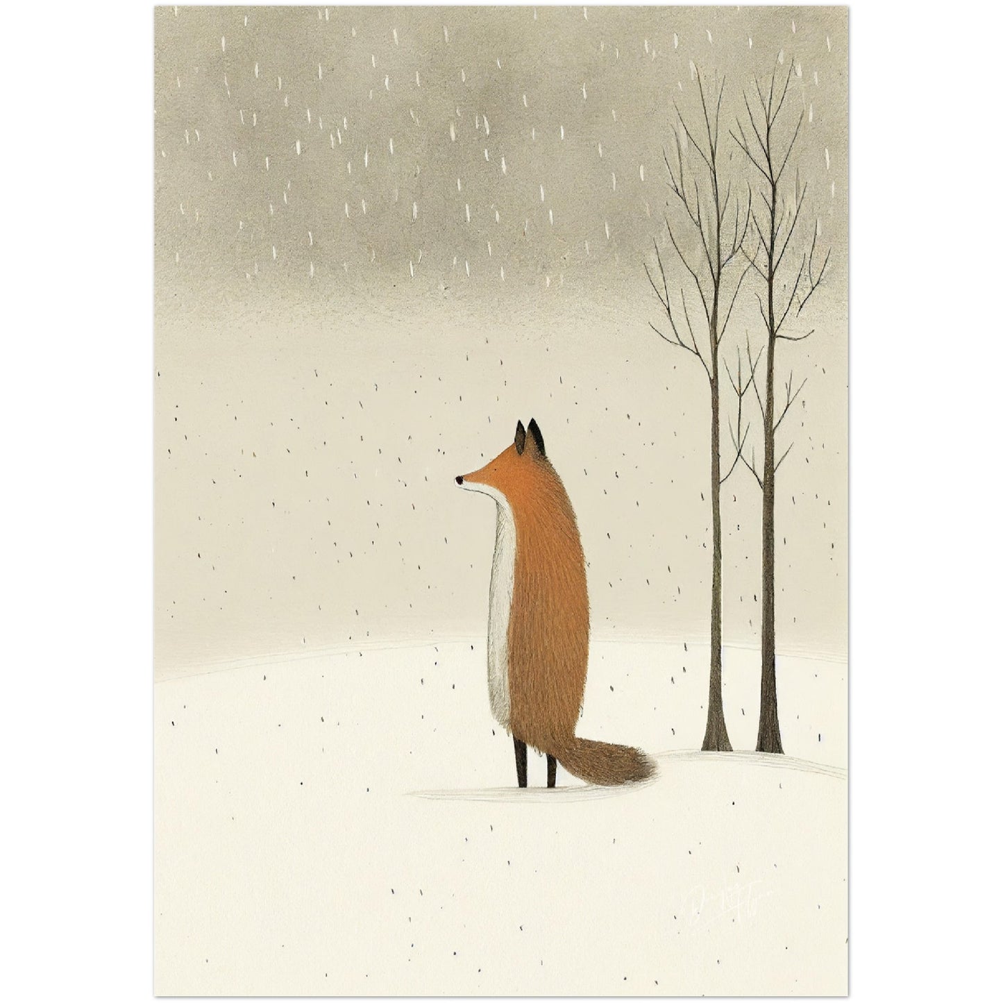 »Fox Sneak and Think Things Through« retro poster