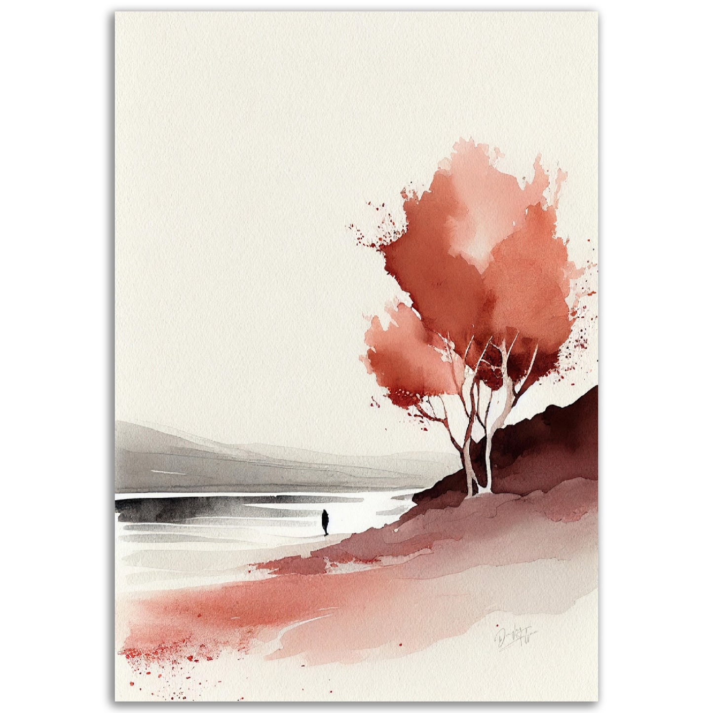 »My Dreamy Landscapes and Shades of Red« retro poster