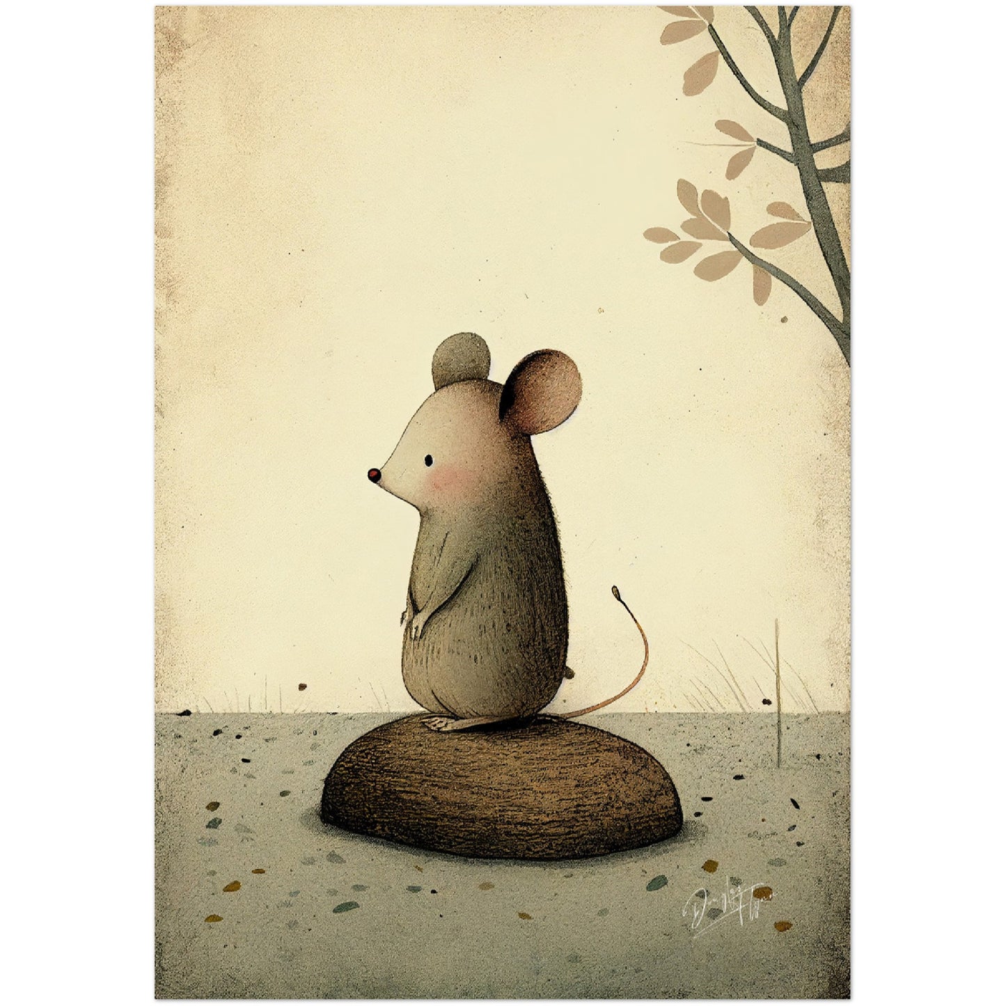 »Mouse Pause And Brainstorm« retro poster