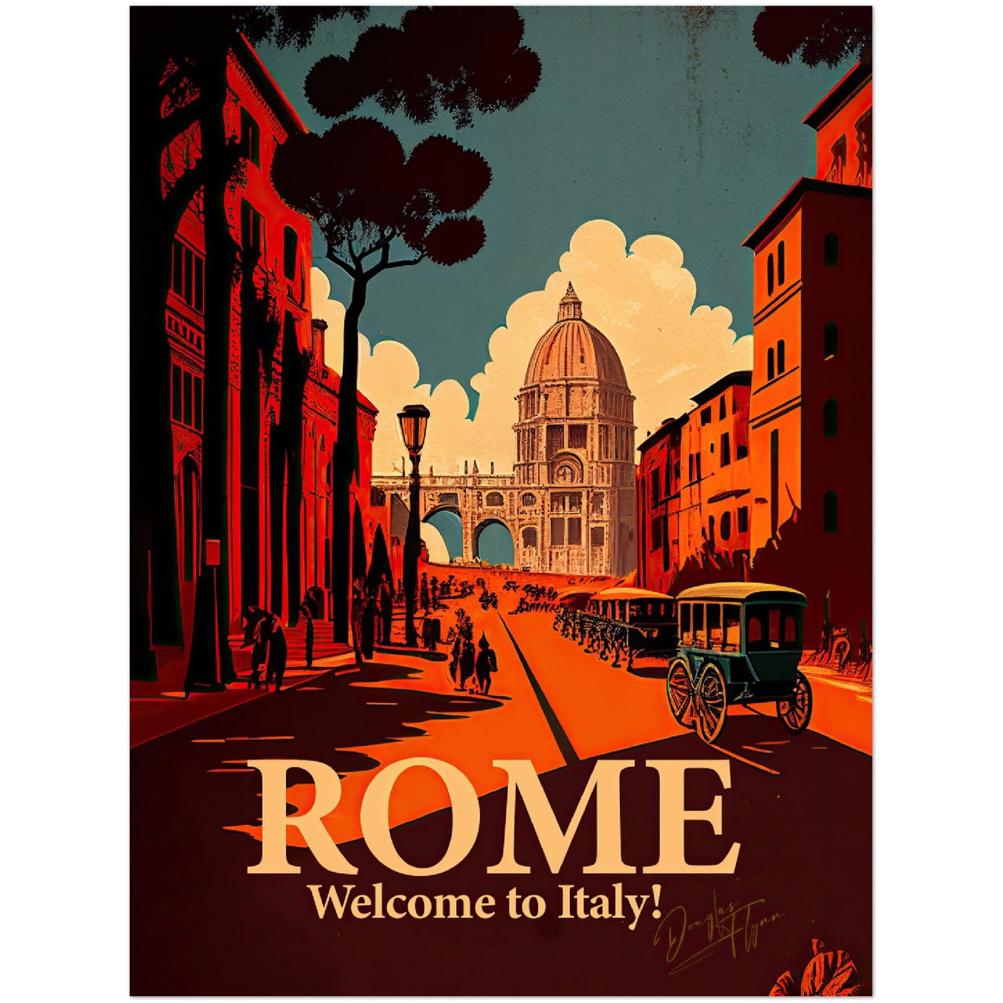 »Rome, travel poster no 3« retro poster