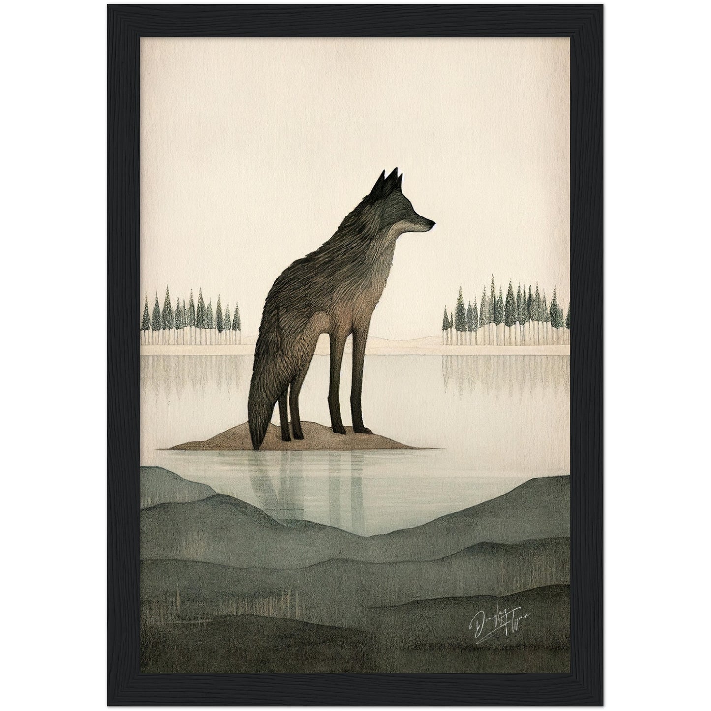 »Wolf Listen and Mull Things Over« retro poster