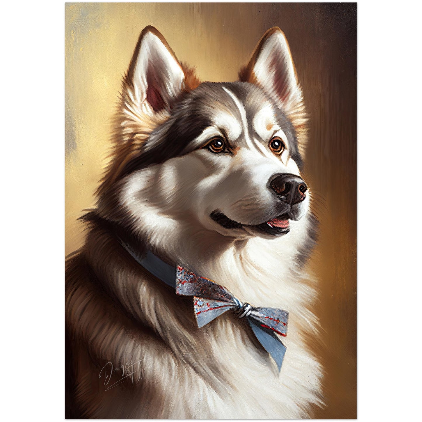 »Siberian Husky med rosett«
