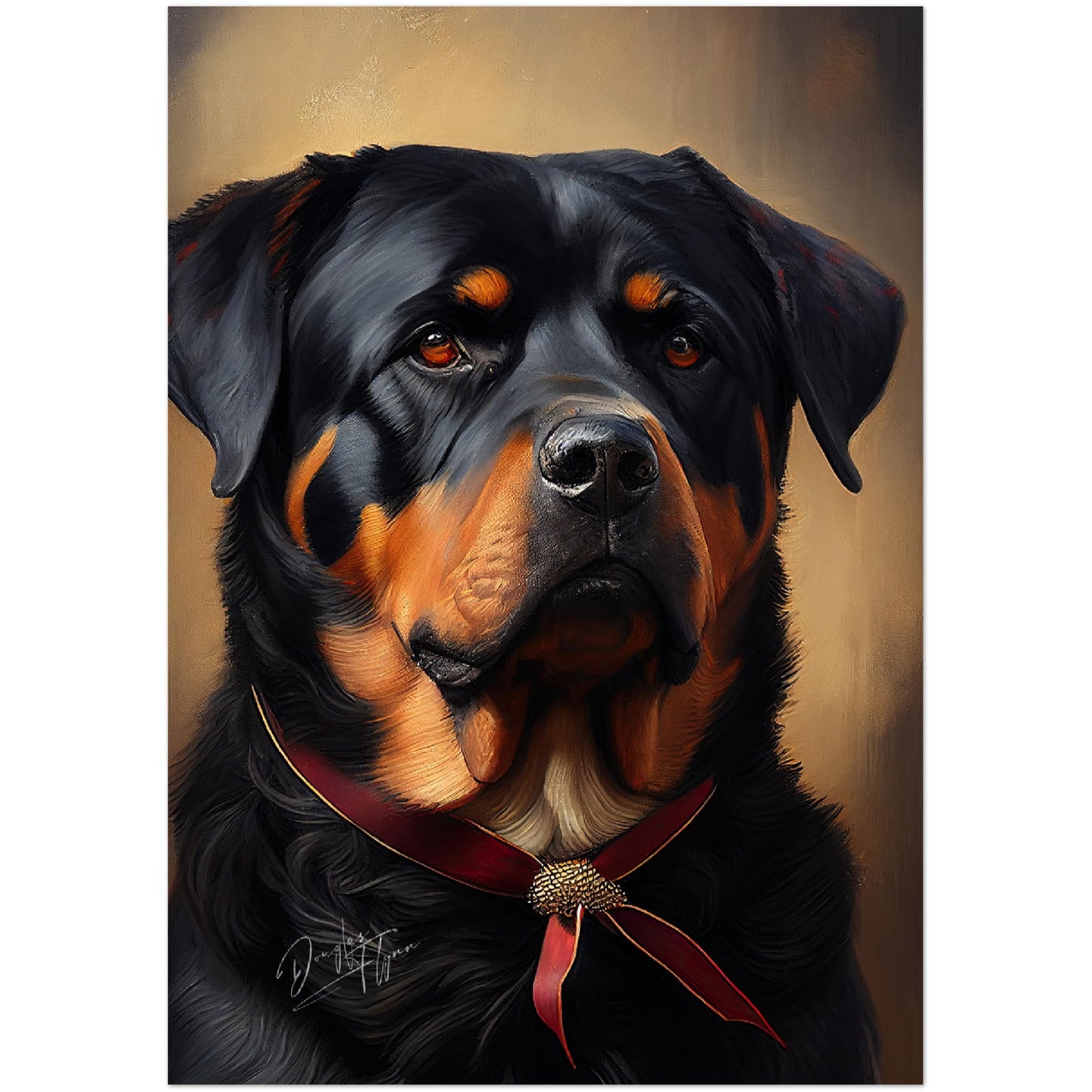 »Rottweiler med rosett«
