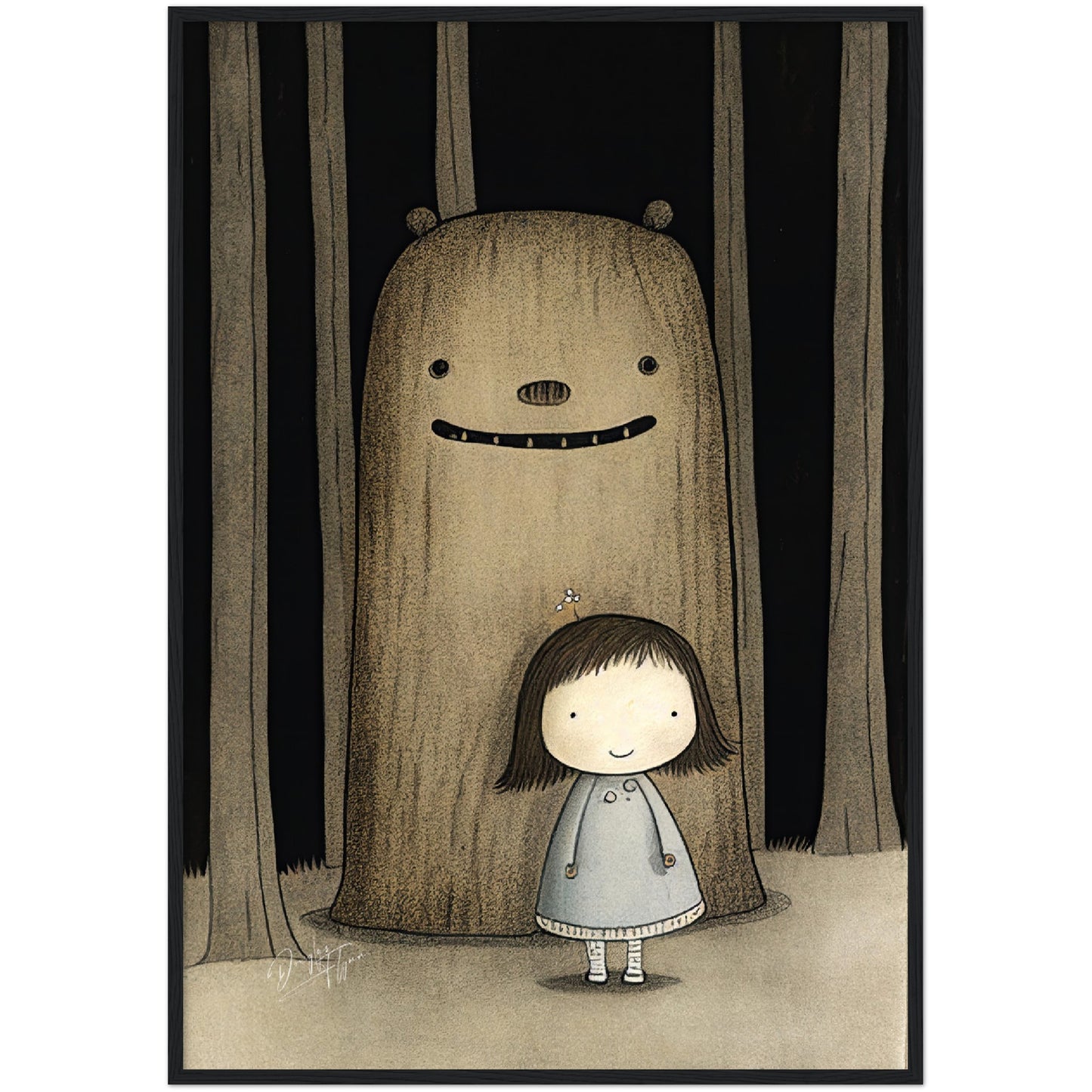 »Fussy Princess And Sulky Troll Playing In The Woods« retro poster