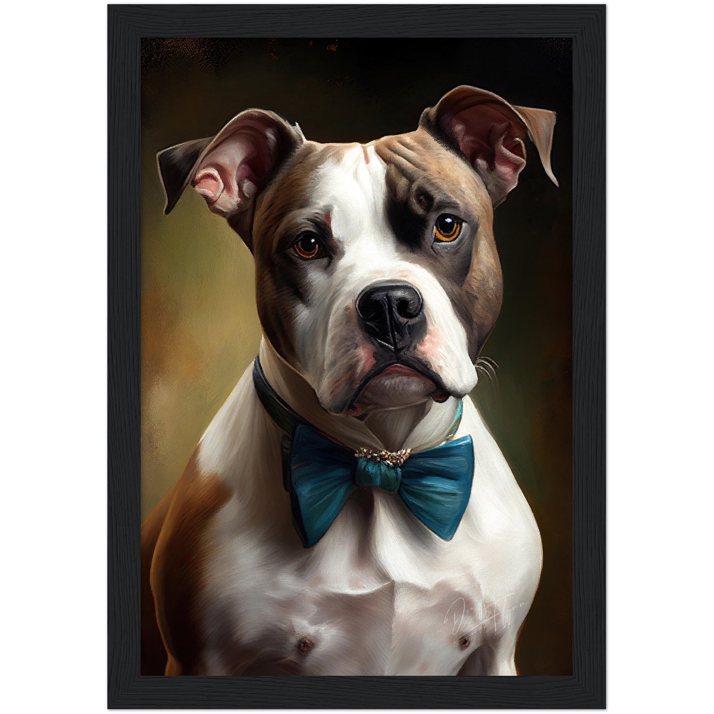 »American Staffordshire Terrier med rosett«