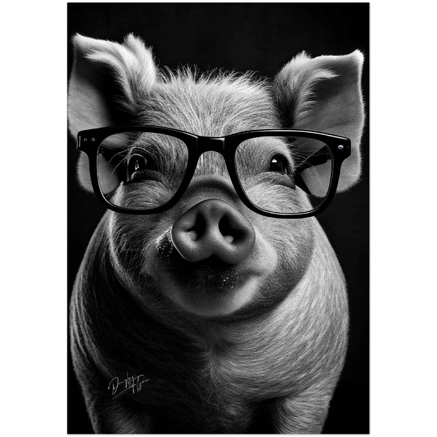»Brainy Little Piggie« retro poster