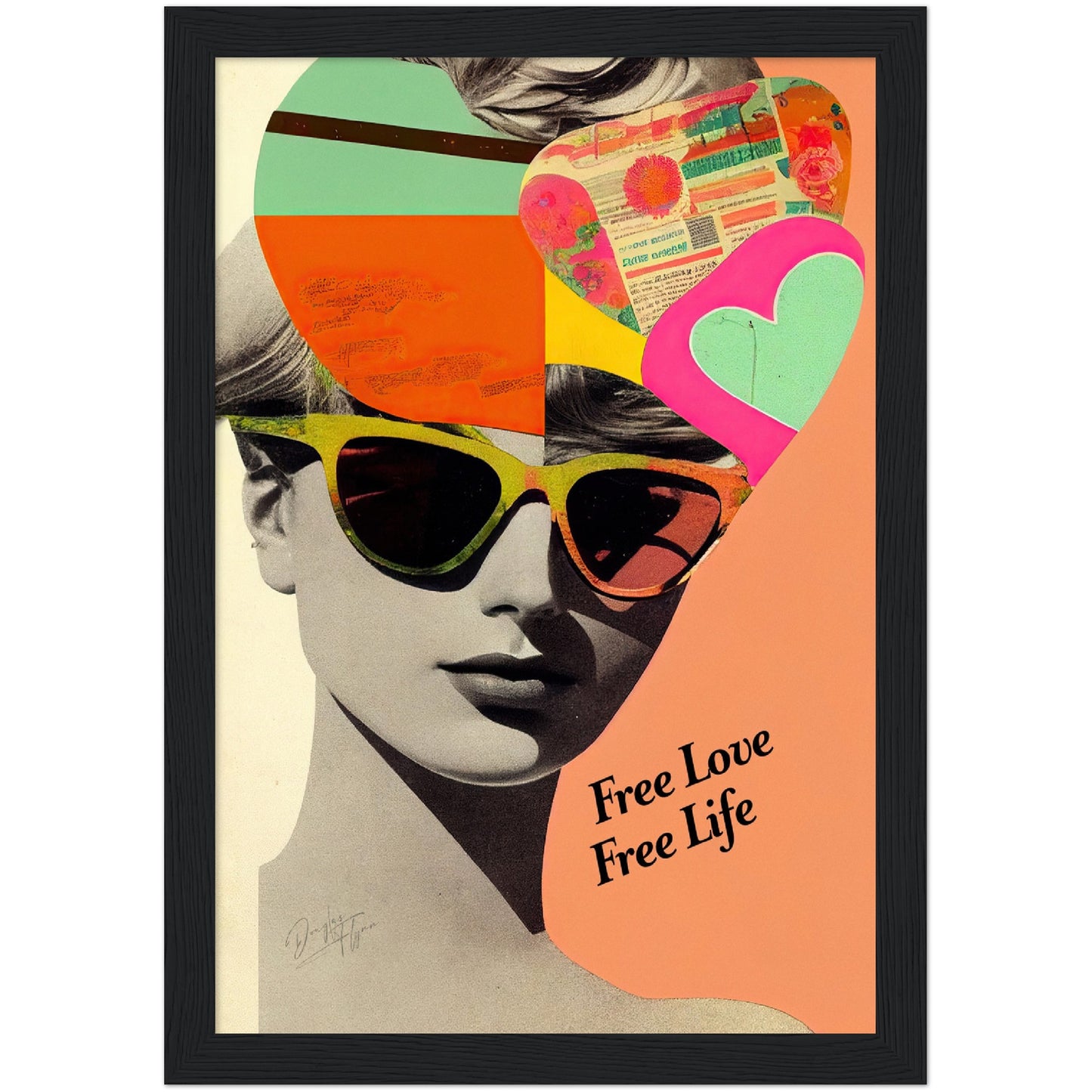 »Free Love, Free Life«retro poster