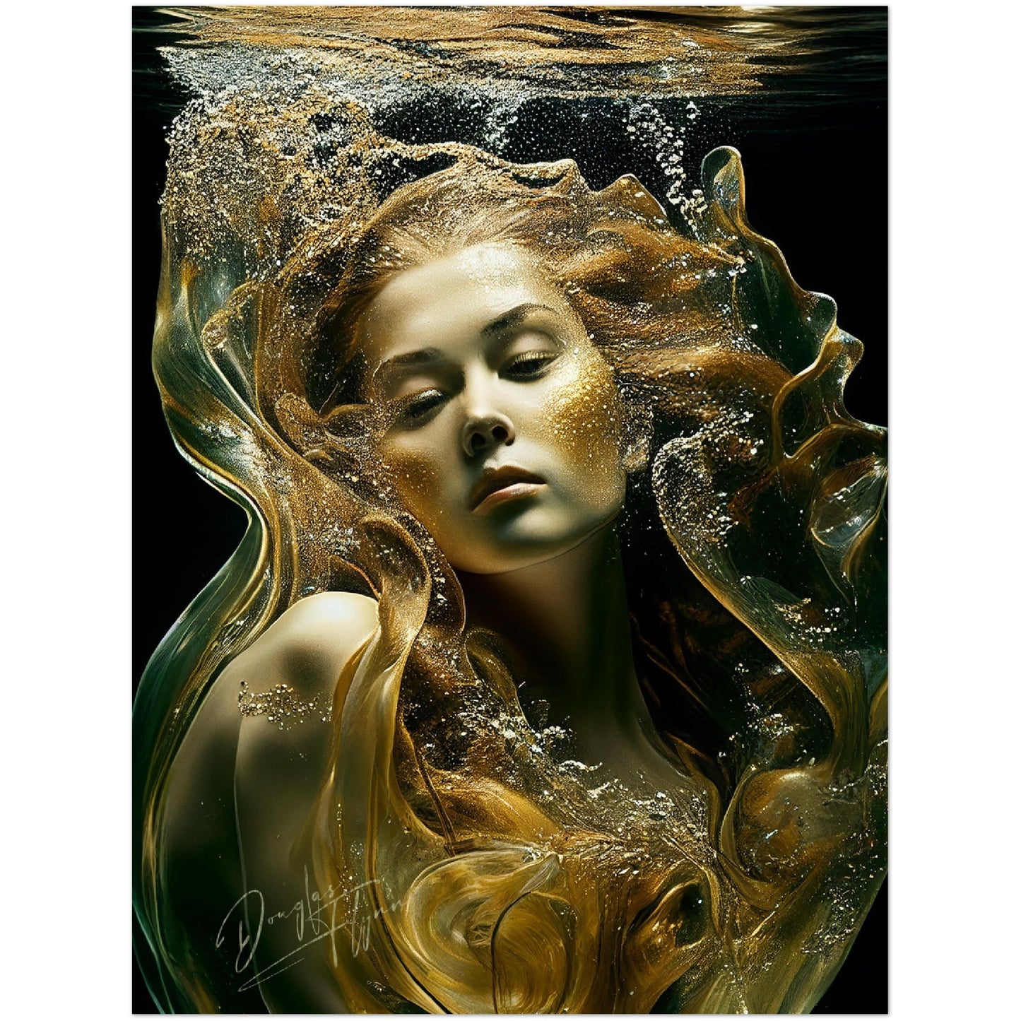 »Golden Oceanic Allure« retro poster