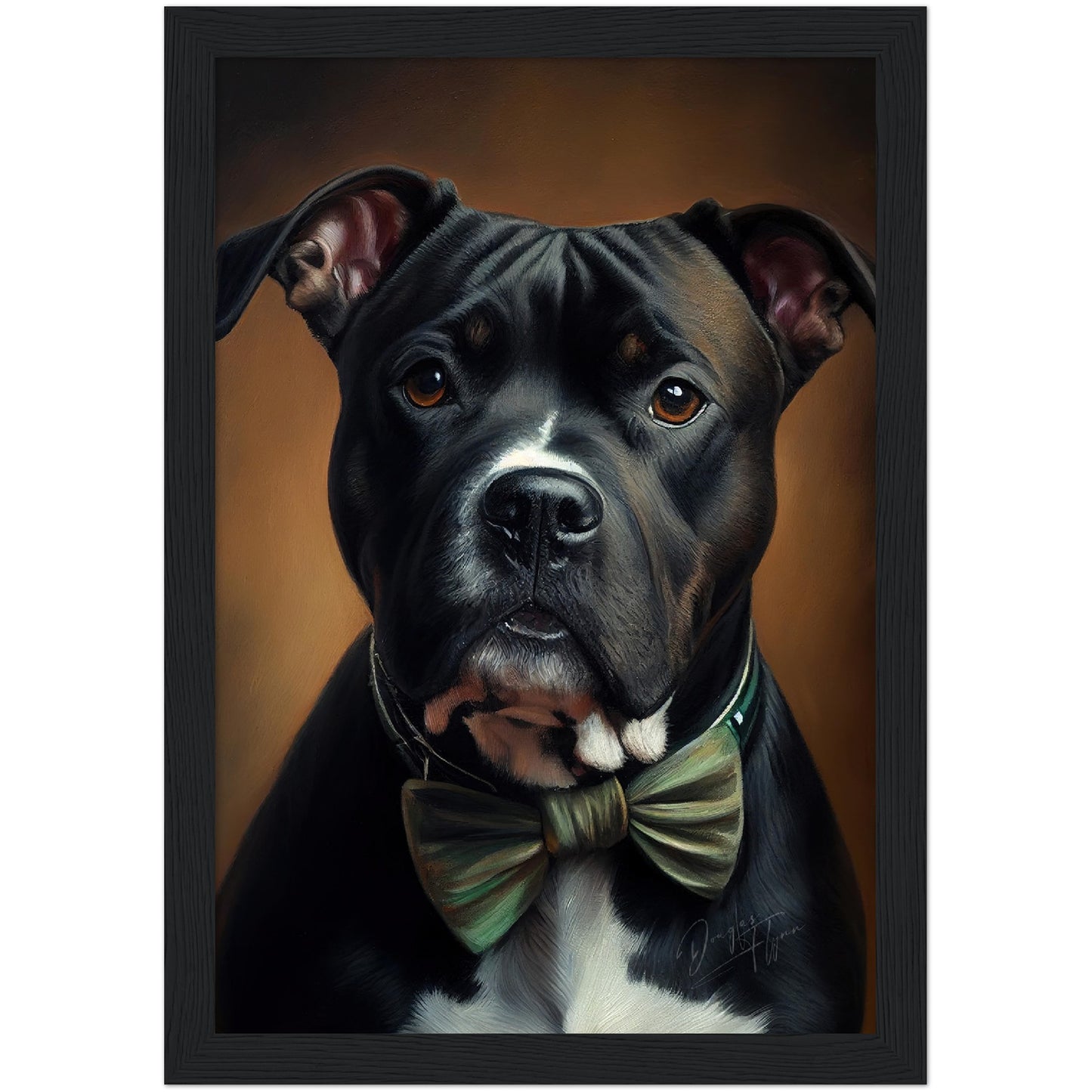 »Staffordshire Bull Terrier med rosett«