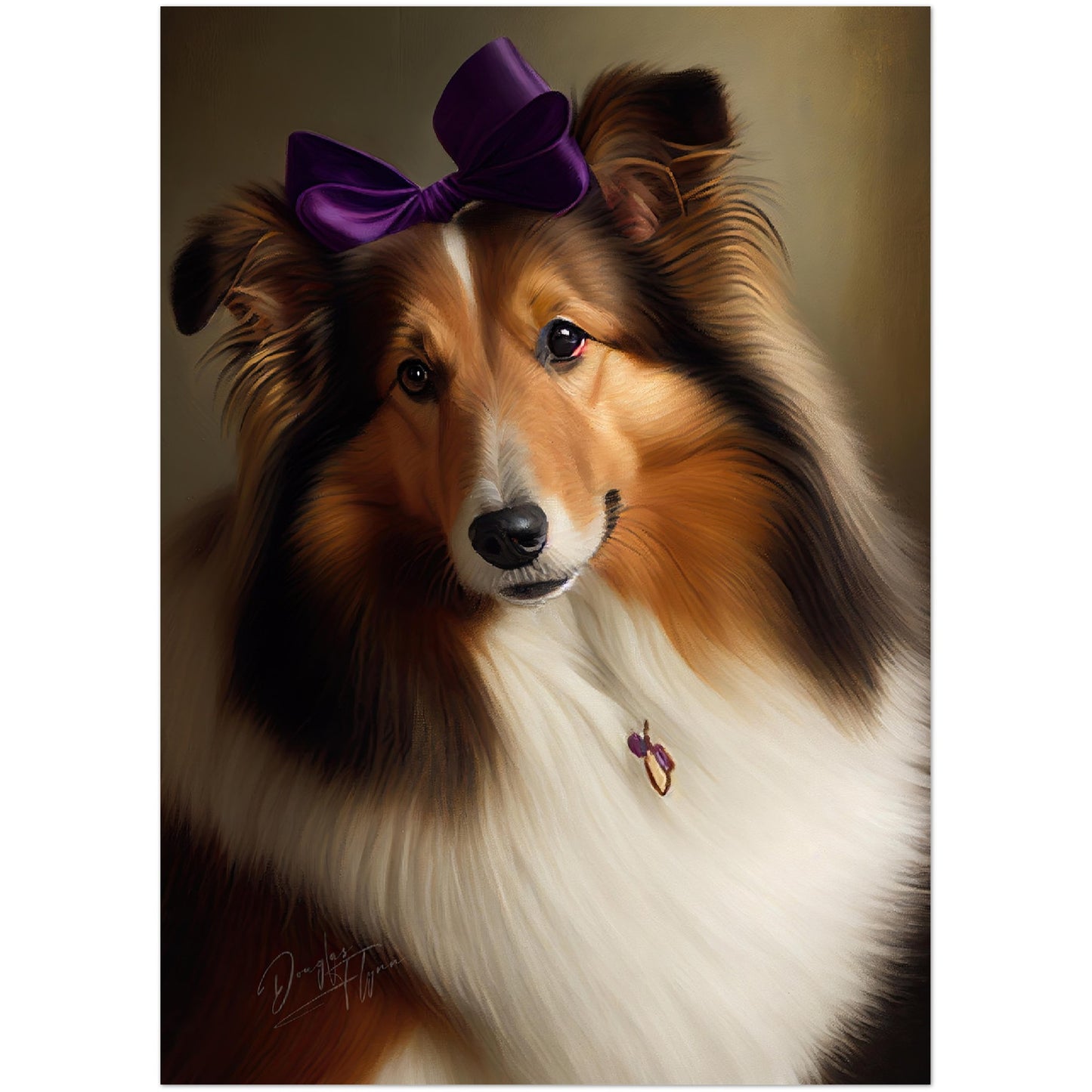 »Shetland Sheepdog med rosett«