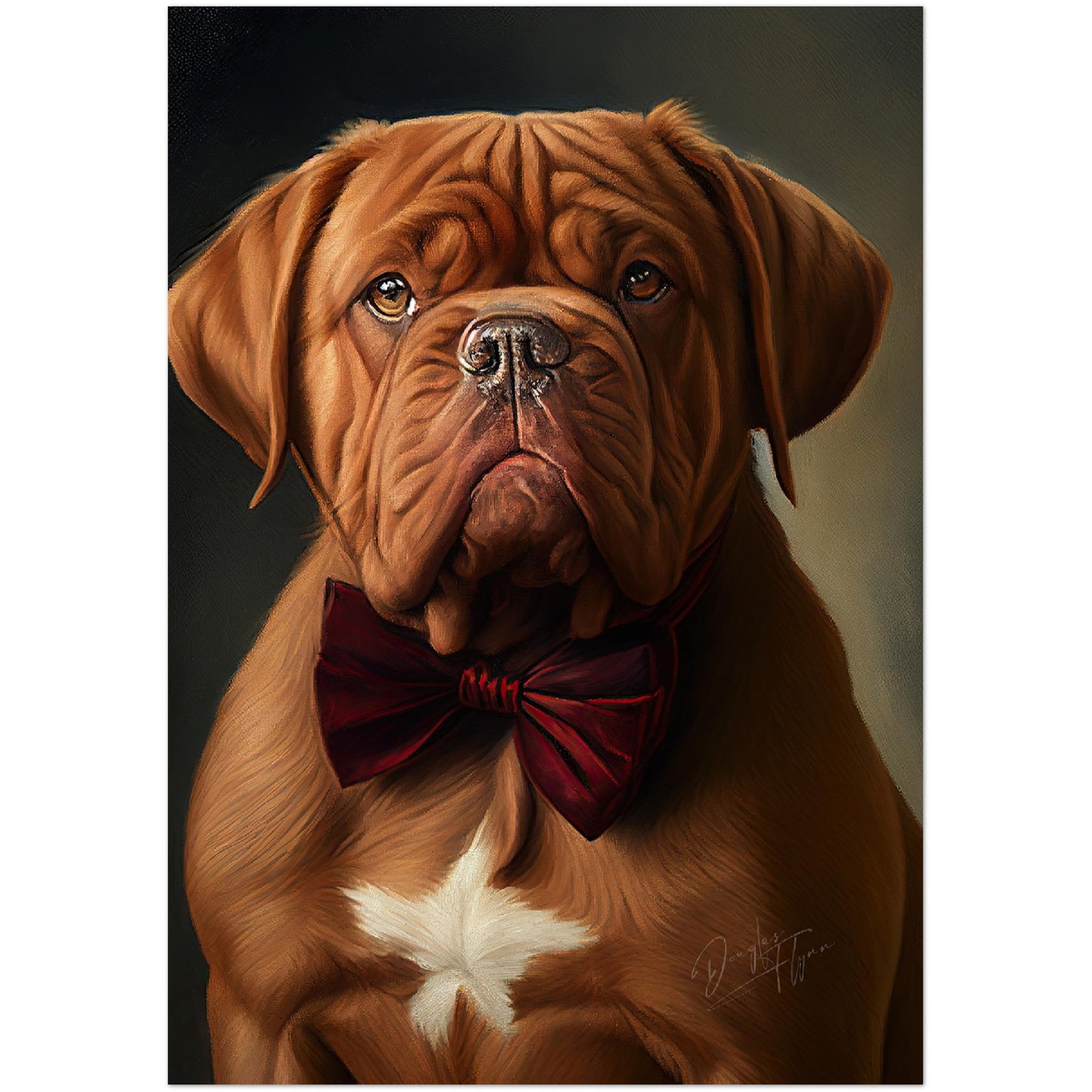 »Dogue de Bordeaux med rosett«