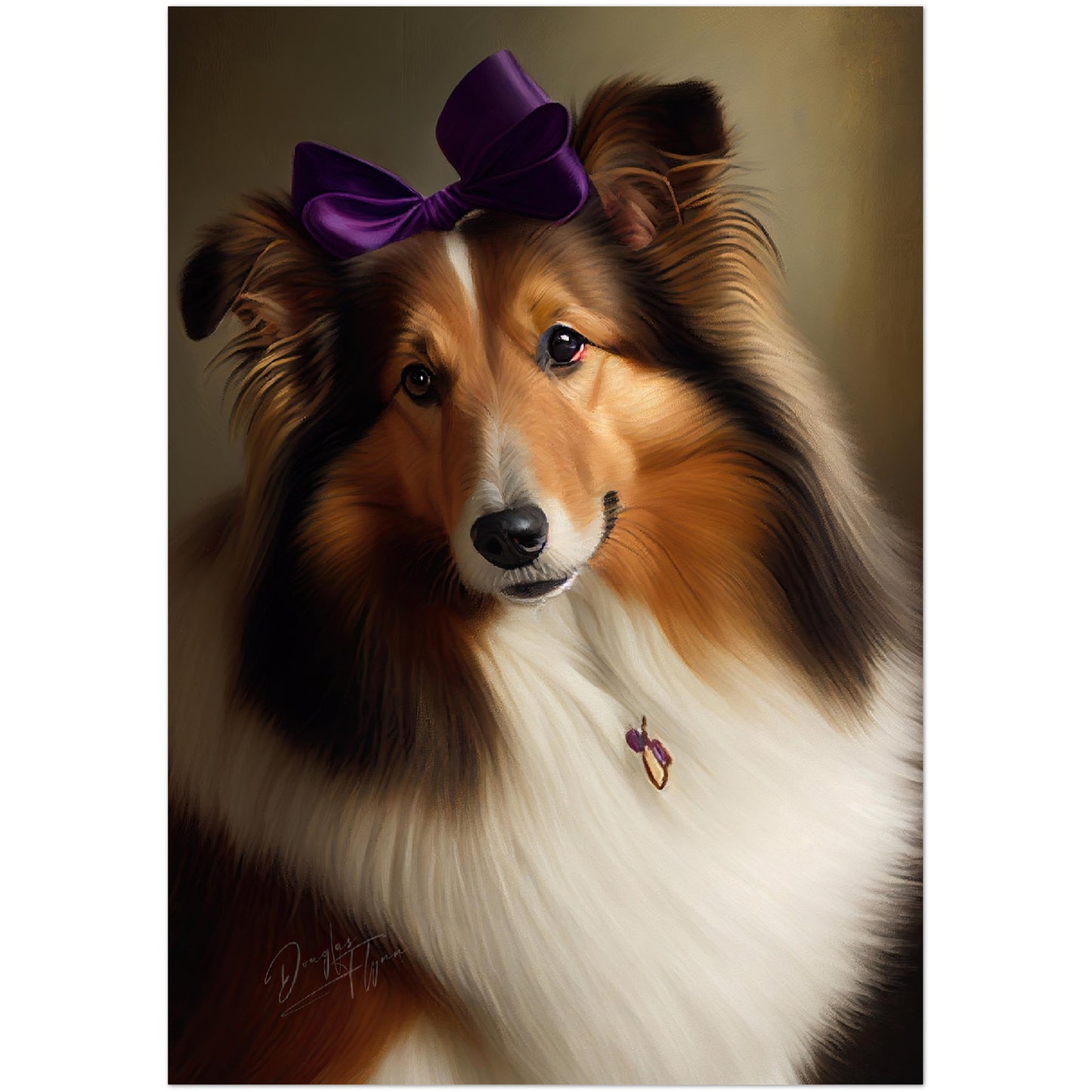 »Shetland Sheepdog med rosett«