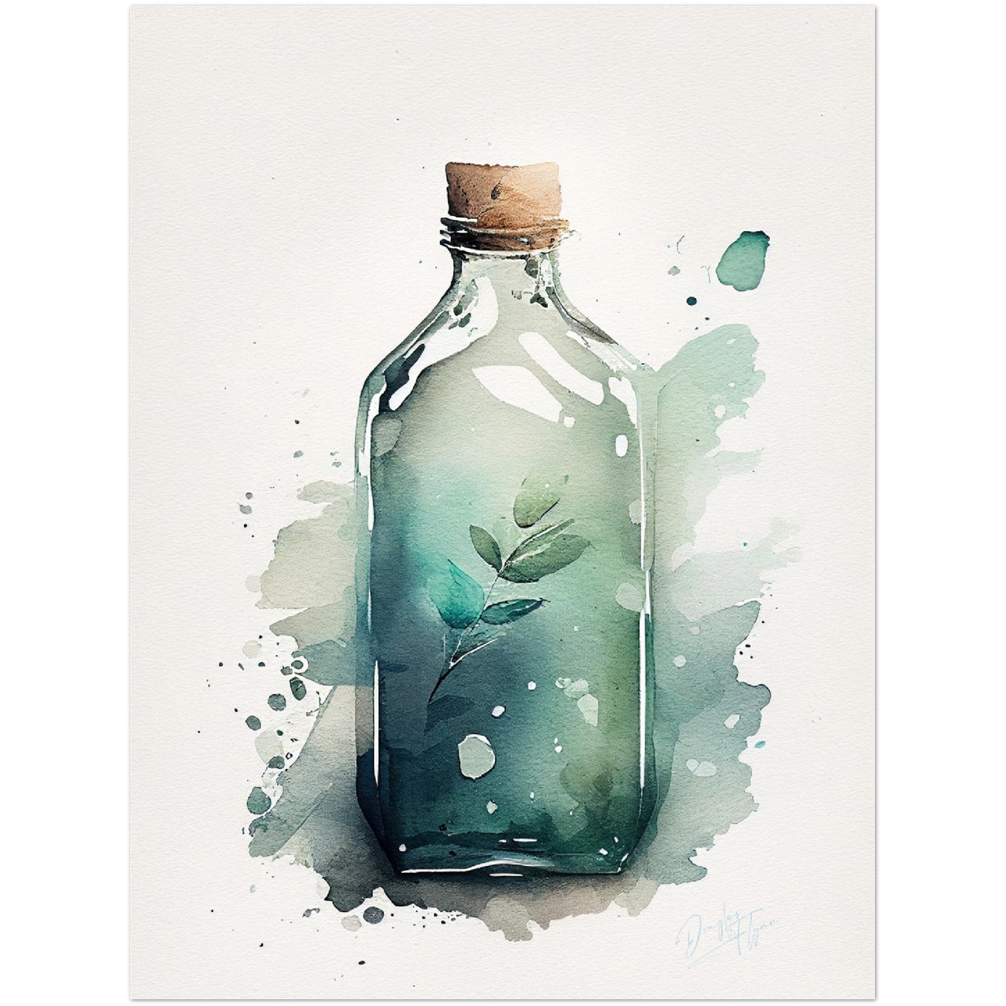 »Lone Bottle Reflections« retro poster
