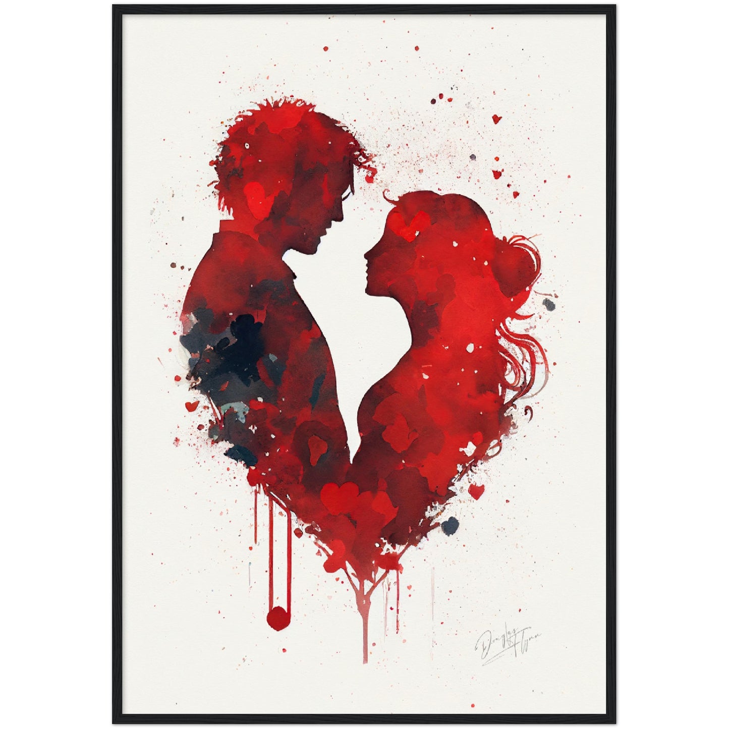 »Love Whispers of Watercolor« retro poster