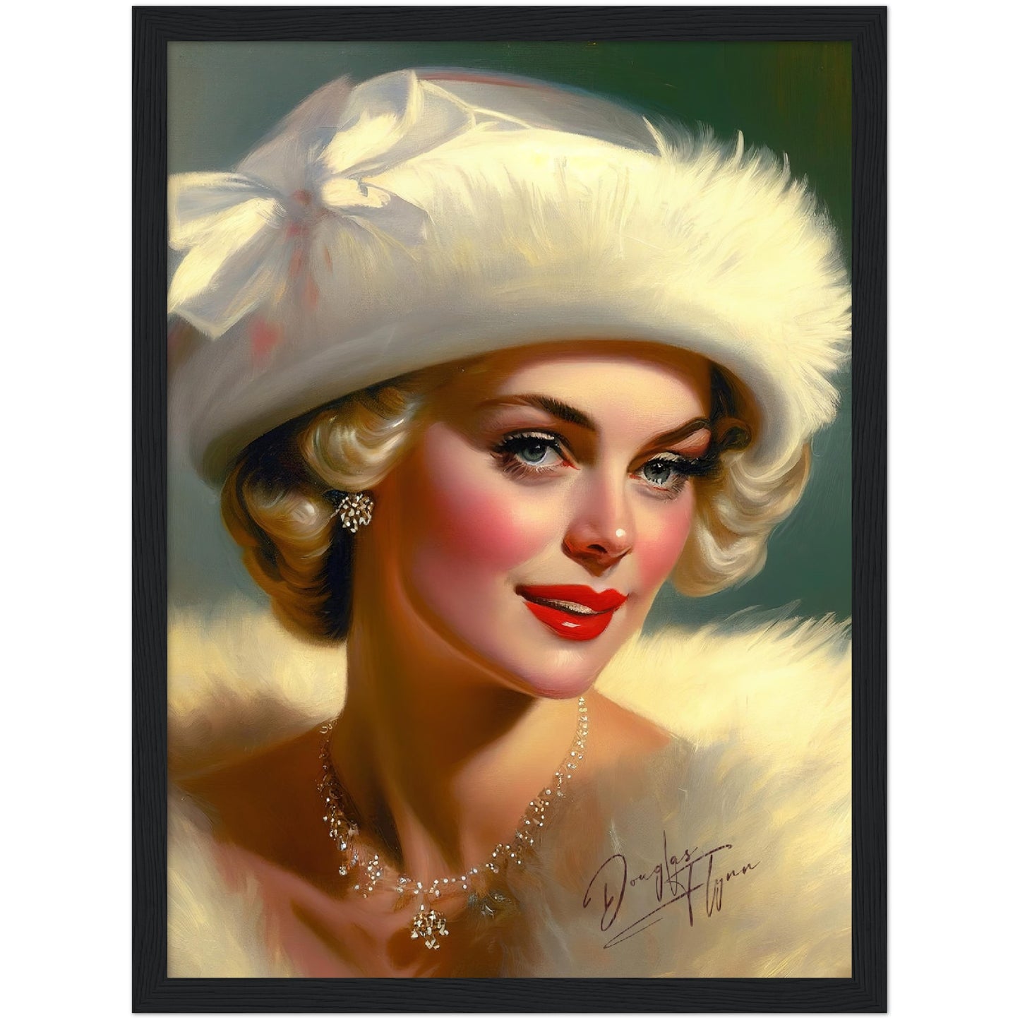 »Whispers of Love in a Chic Hat« retro poster